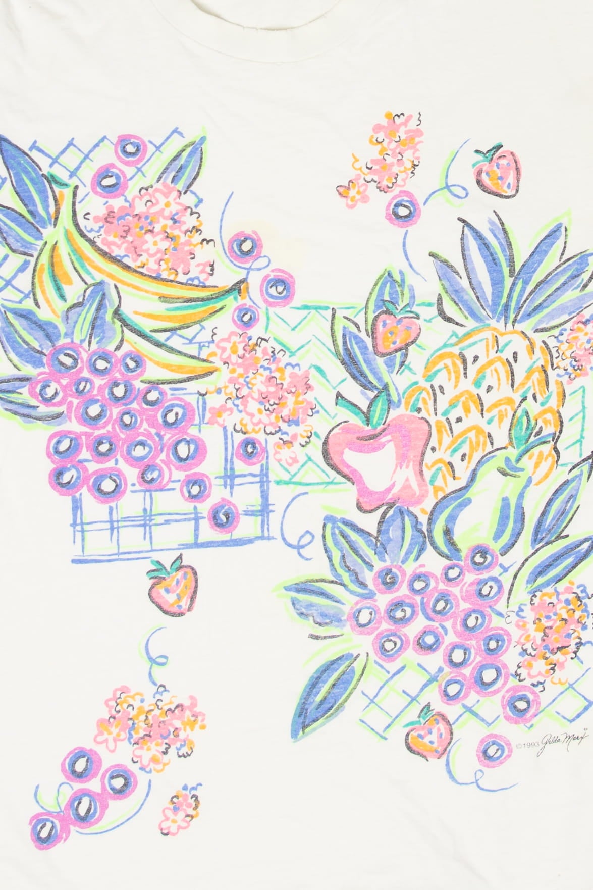 Vintage Fruits Illustration T-Shirt (1990s)