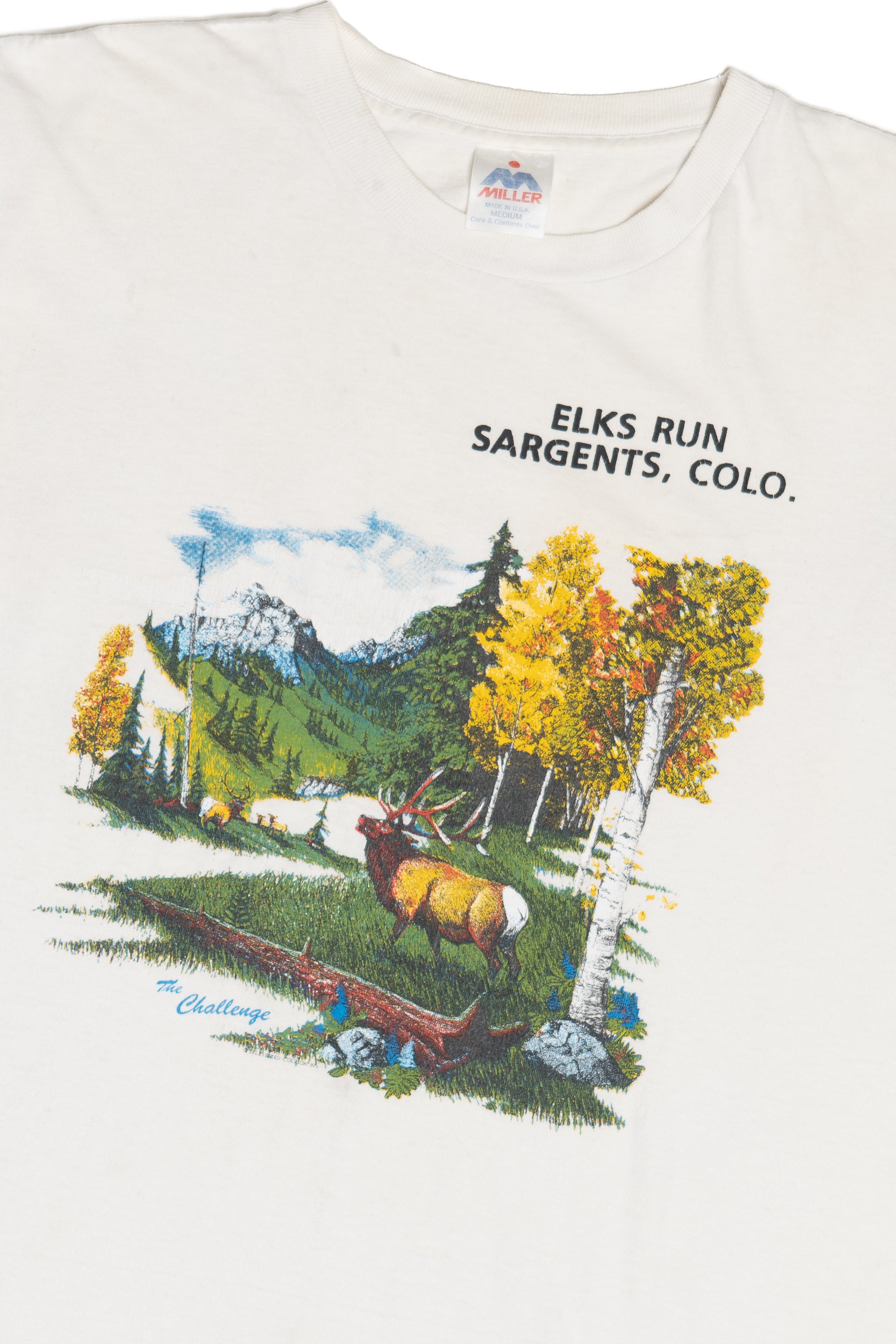 Vintage "Elks Run Sargents, Colo." Elk Forest T-Shirt (1990s)