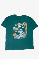 Vintage "Diving School" Birdbath Cat T-Shirt (2000s)