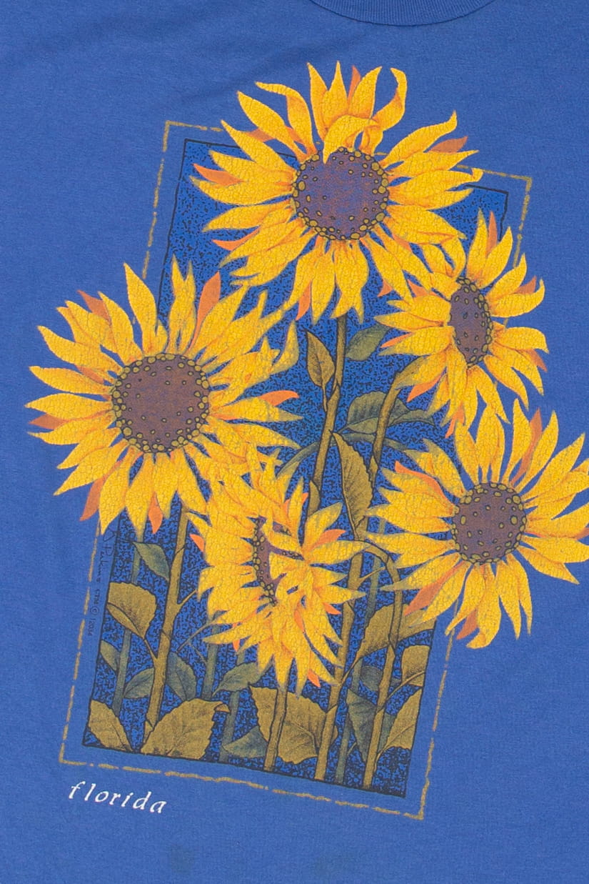 Vintage Sunflowers Florida T-Shirt (1990s)