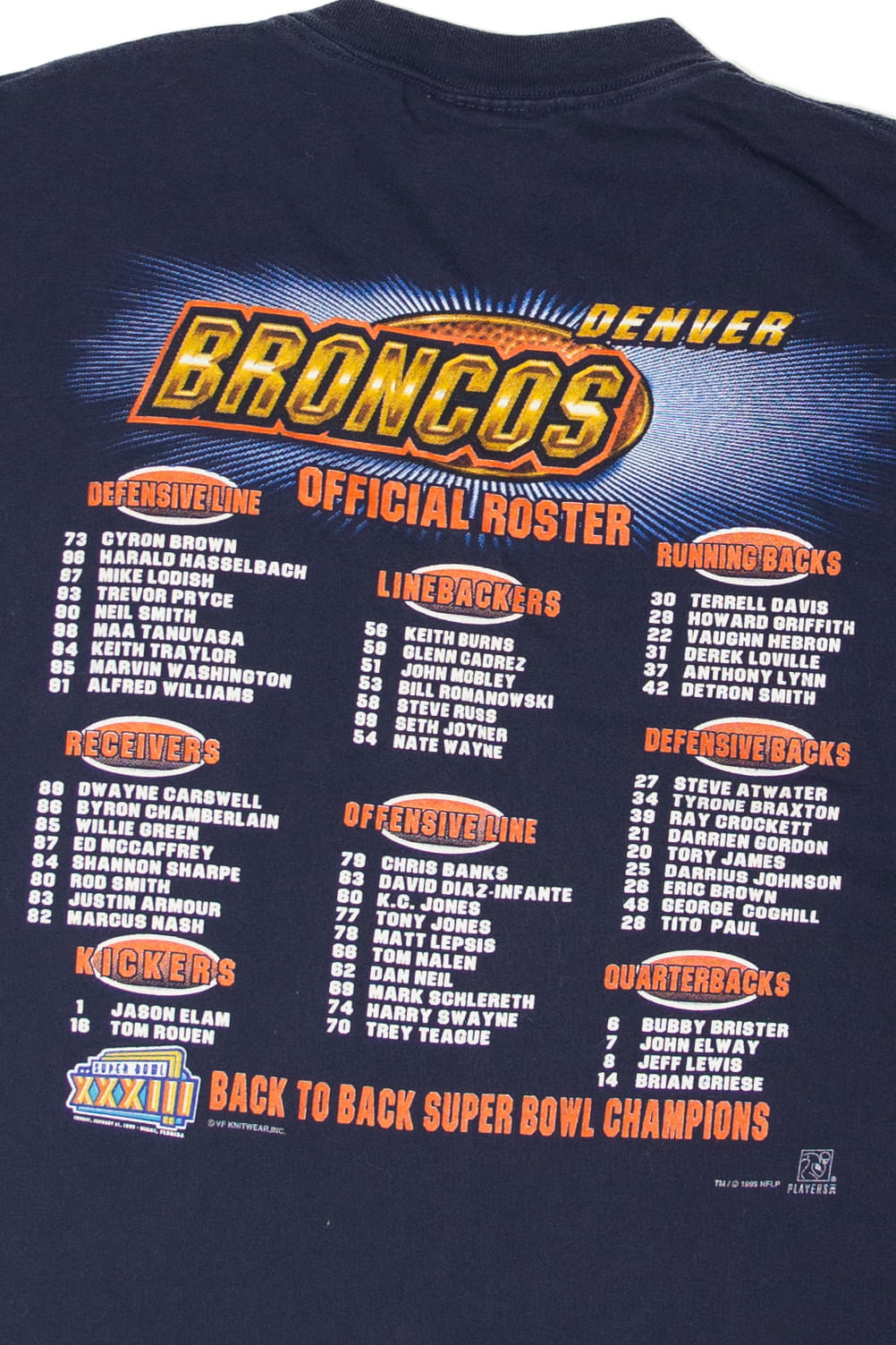 Vintage Denver Broncos Superbowl Champions T-Shirt (1990s)