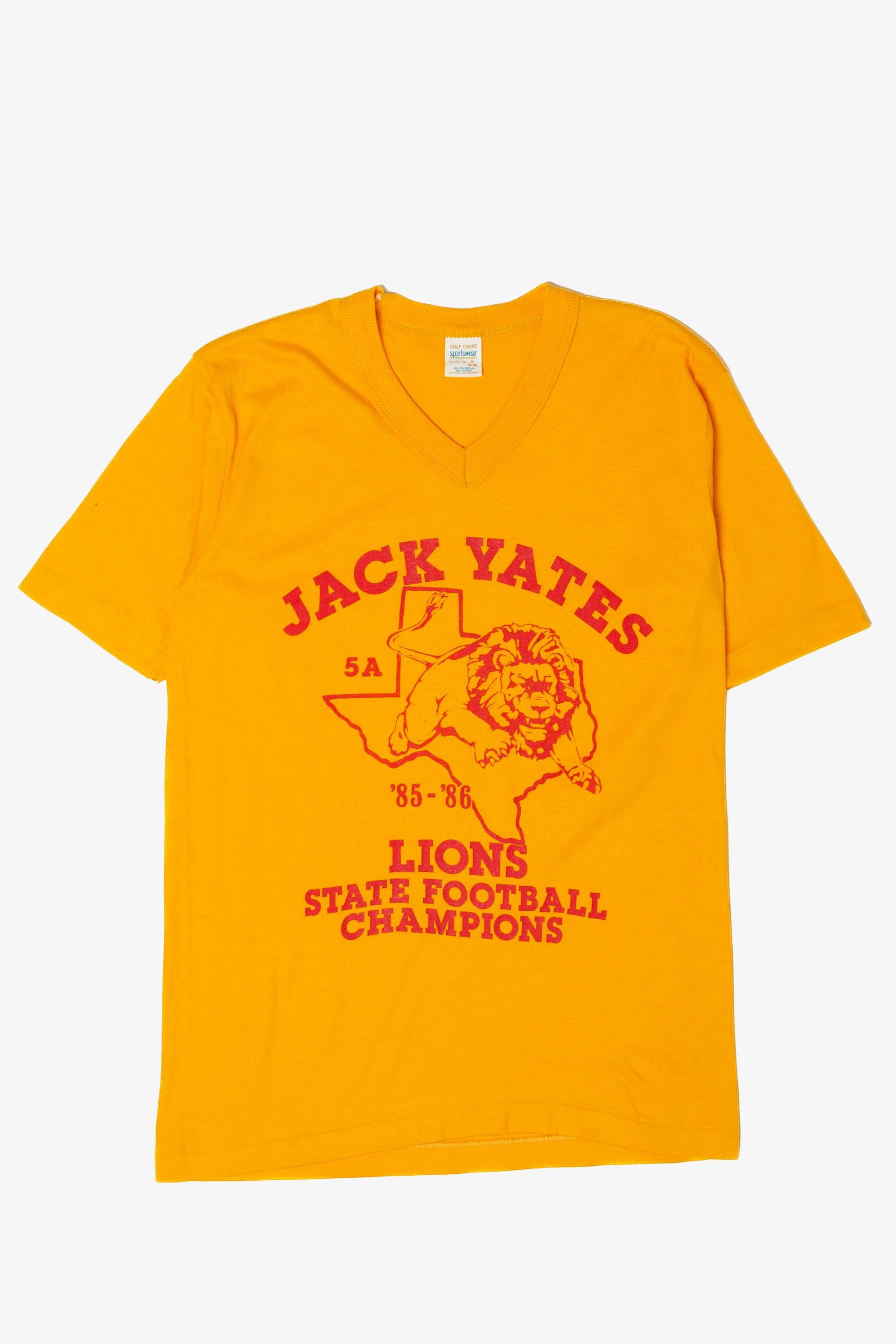 Vintage Jack Yates Lions State Football Champions Texas T-Shirt (1980s)