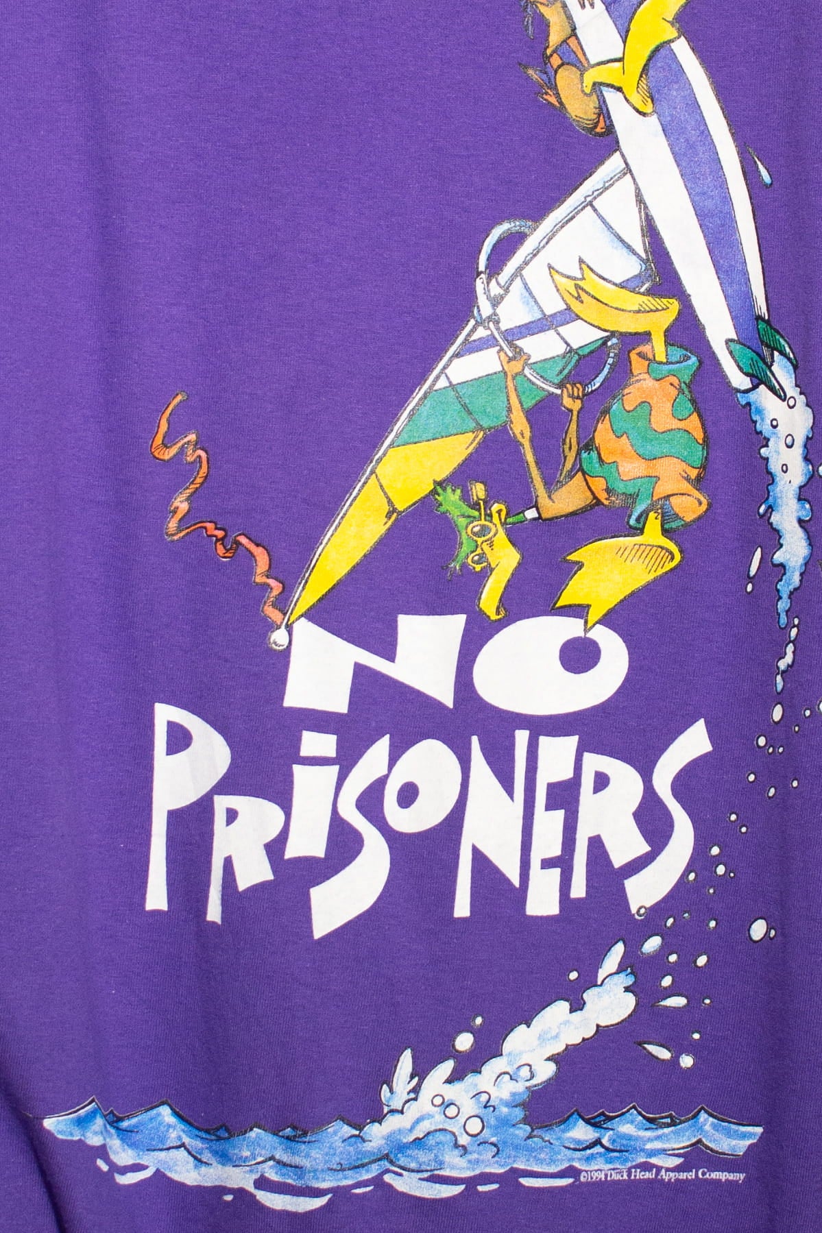 Vintage No Prisoners Windsurfer Ducks T-Shirt (1994)
