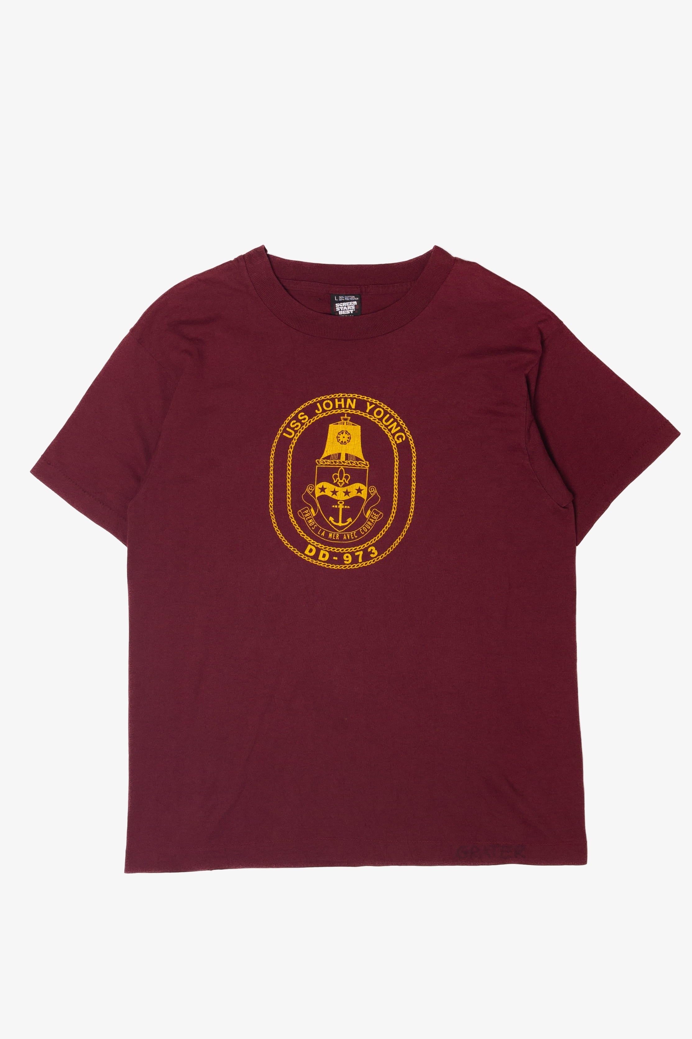 Vintage USS John Young DD-973 T-Shirt (1990s)