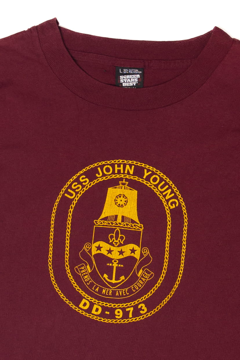 Vintage USS John Young DD-973 T-Shirt (1990s)