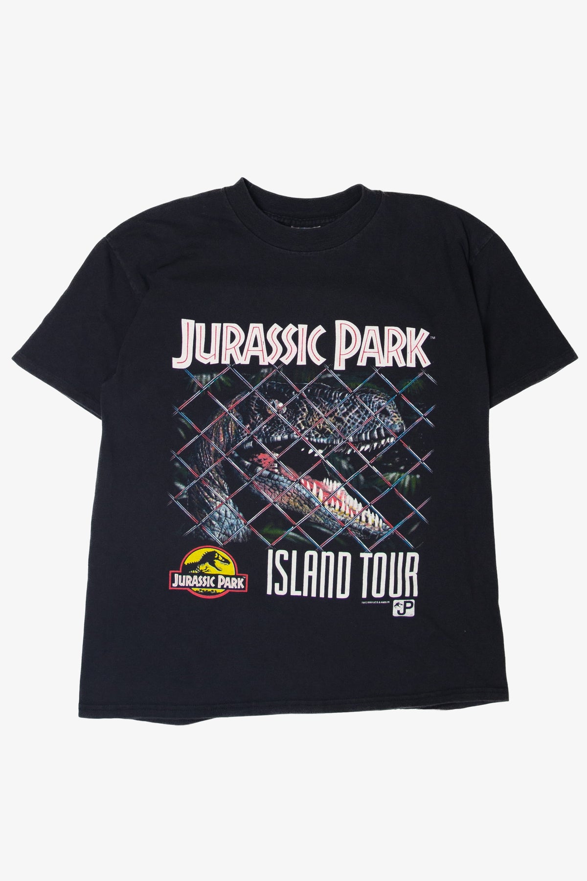 Vintage Jurassic Park Island Tour Isla Nublar Map T-Shirt (1990s 