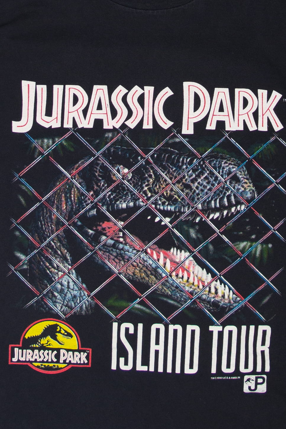 Vintage Jurassic Park Island Tour Isla Nublar Map T-Shirt (1990s