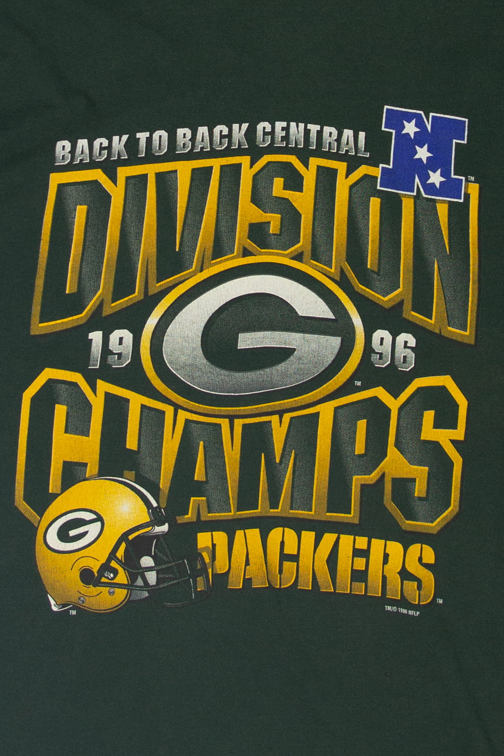 Vintage Green Bay Packers Back To back Central Division Champions T-Shirt (1990s)