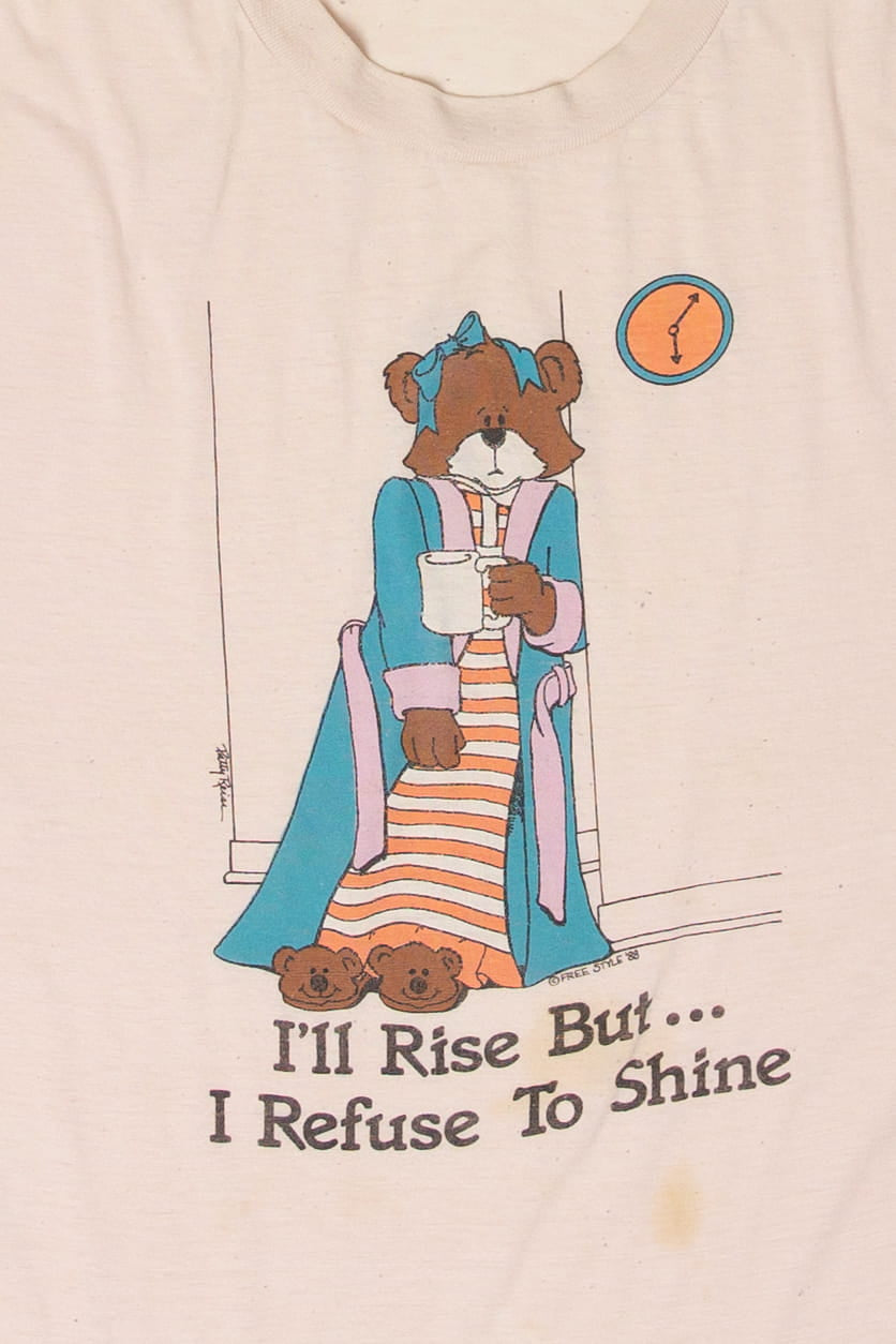 Vintage "I'll Rise But... I Refused To Shine" Pajama T-Shirt (1980s)
