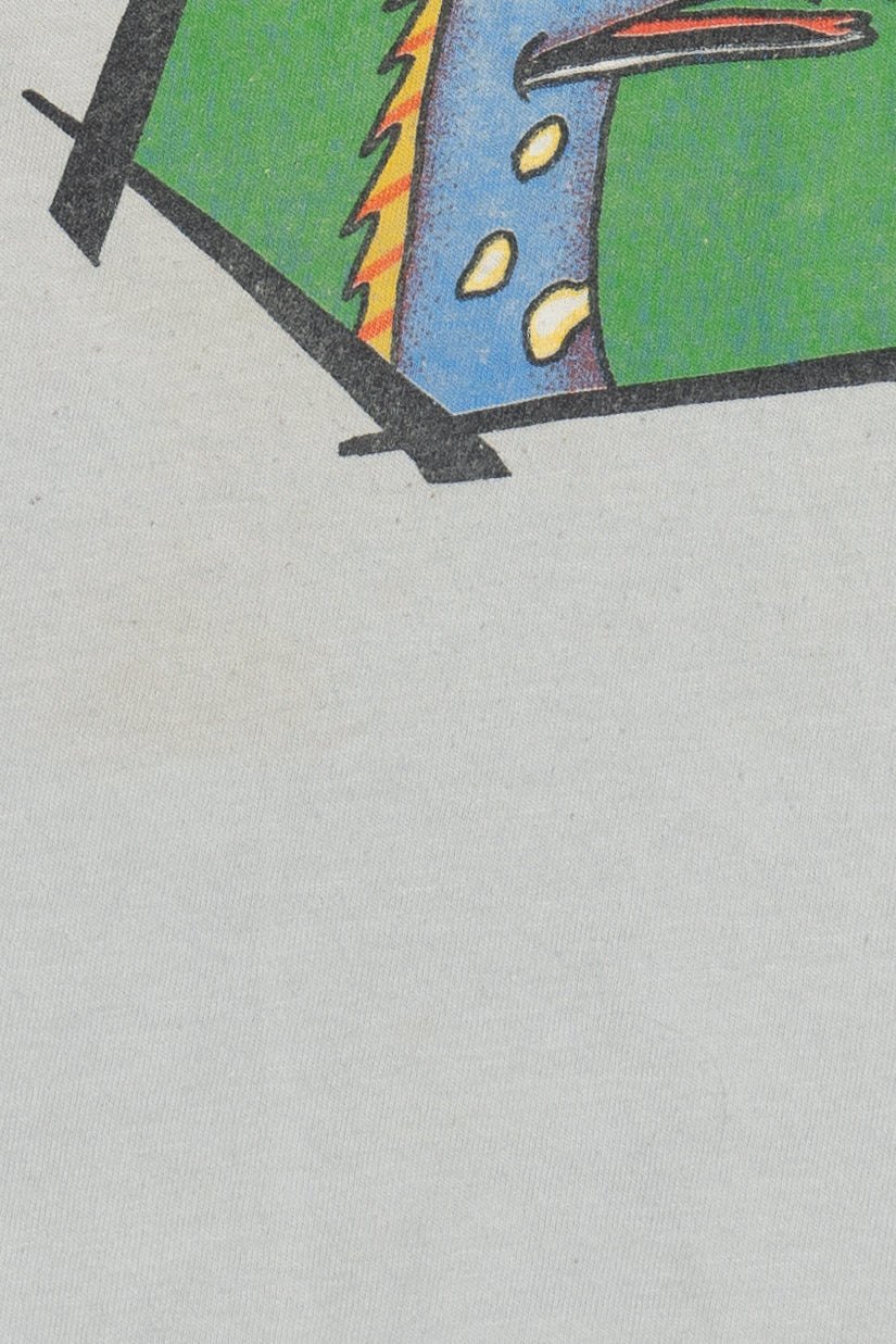 Vintage "Prehistoric Laughasarus" Dinosaur Comic T-Shirt (1990s)