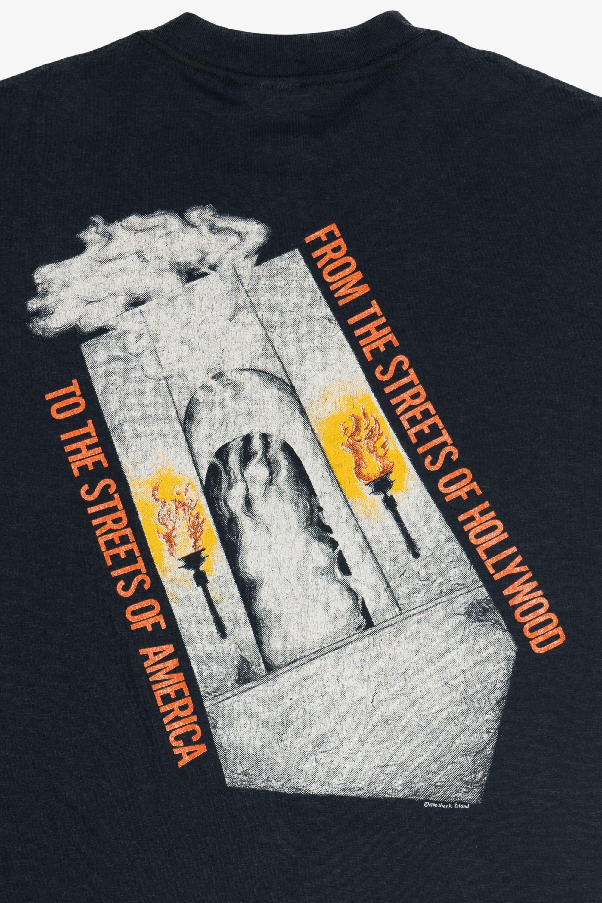 Vintage Shark Island "To The Streets Of America" Glam Metal Band T-Shirt (1990s)