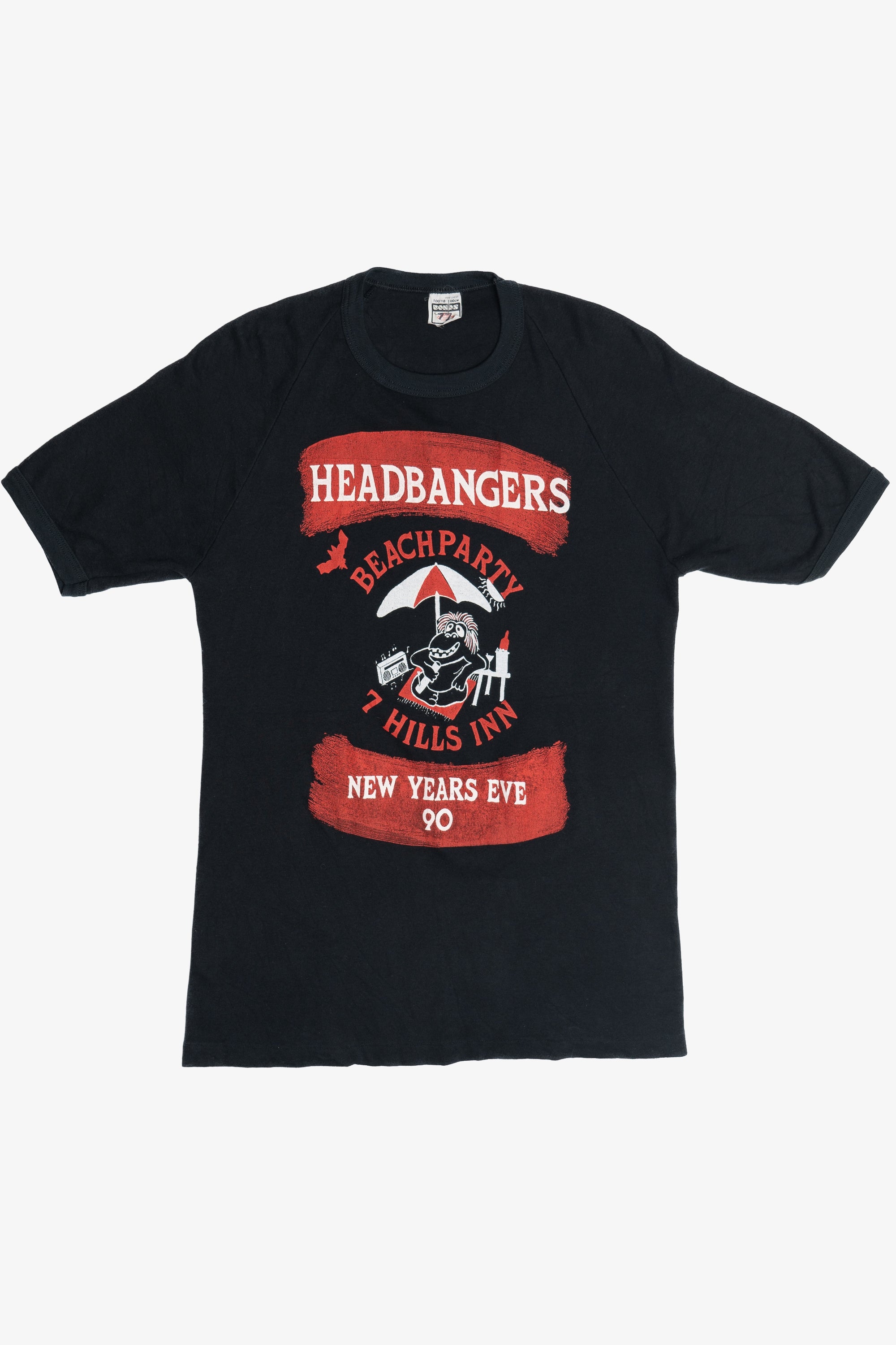 Vintage 1990 Thrash Metal New Years Eve Beach Party Raglan T-Shirt (1990s)