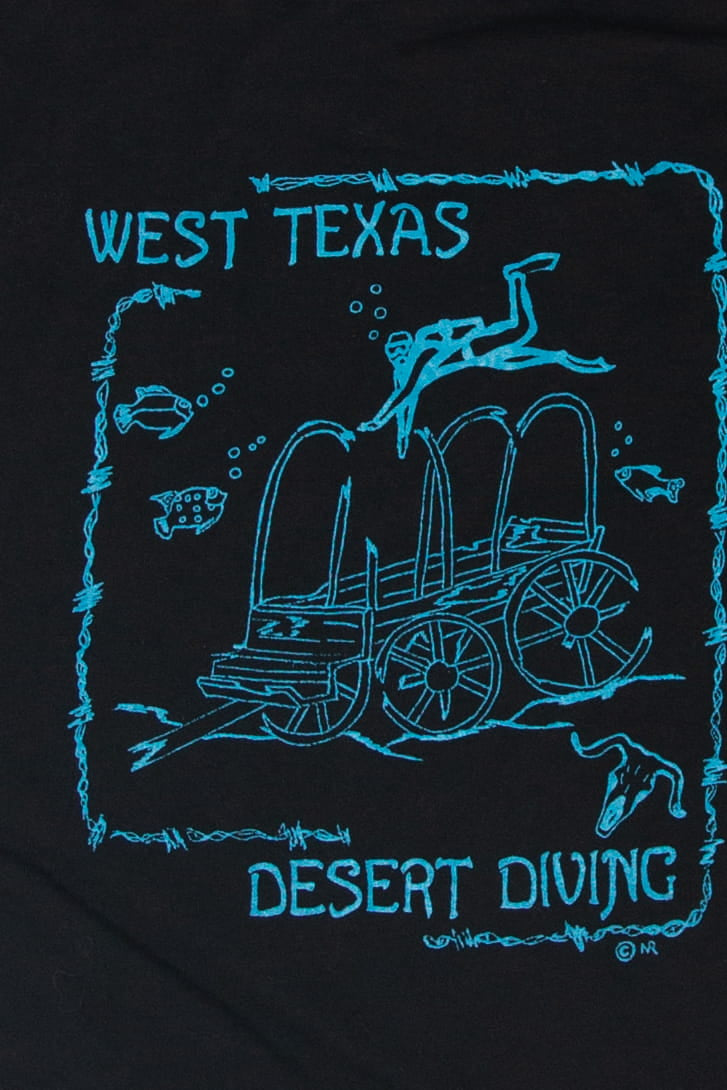 Vintage Toyahvale Desert Oasis West Texas Desert Diving T-Shirt (1990s)