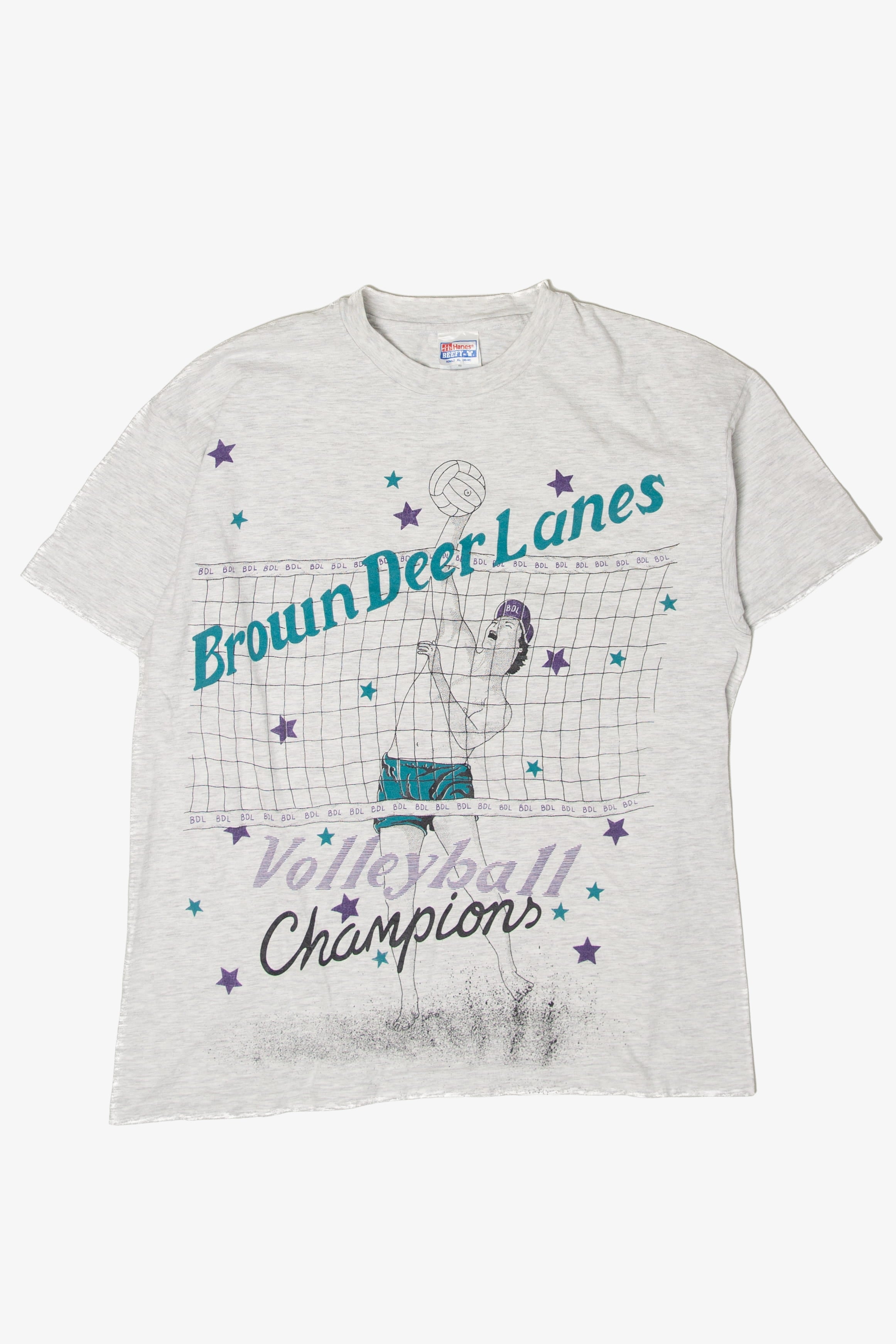Vintage Brown Deer Lanes Volleyball Champions T-Shirt (1990s)