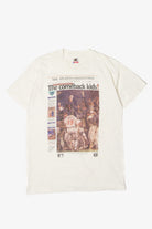 Vintage Newspaper Braves Win Pennant "The Comeback Kids!" T-Shirt (1990s)