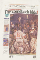 Vintage Newspaper Braves Win Pennant "The Comeback Kids!" T-Shirt (1990s)