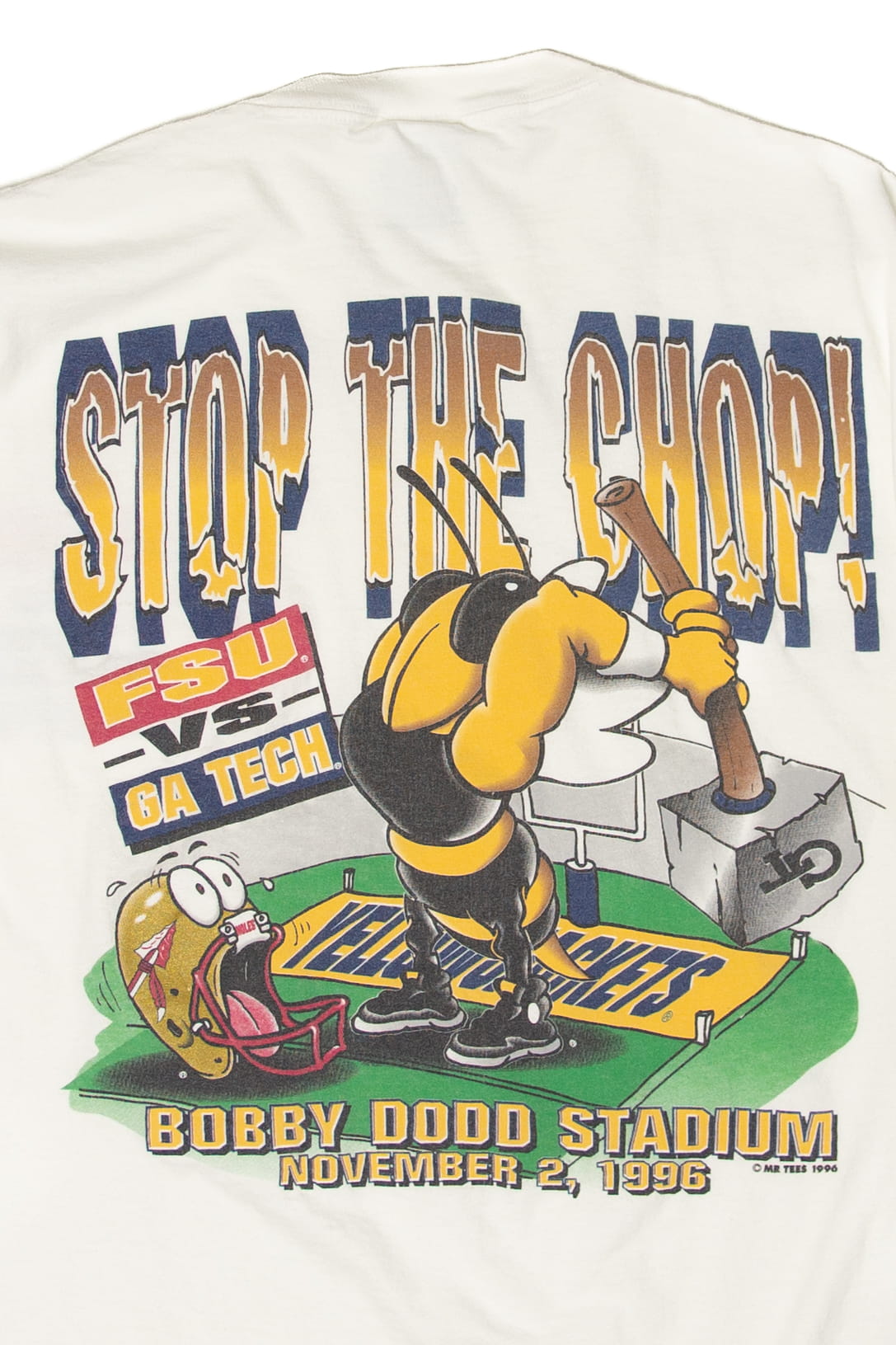 Vintage Jeep Eagle "Stop The Chop" Georgie Tech Vs. FSU T-Shirt (1990s)