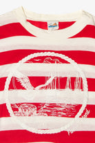 Vintage Padre Island Striped Crop Top T-Shirt (1990s)
