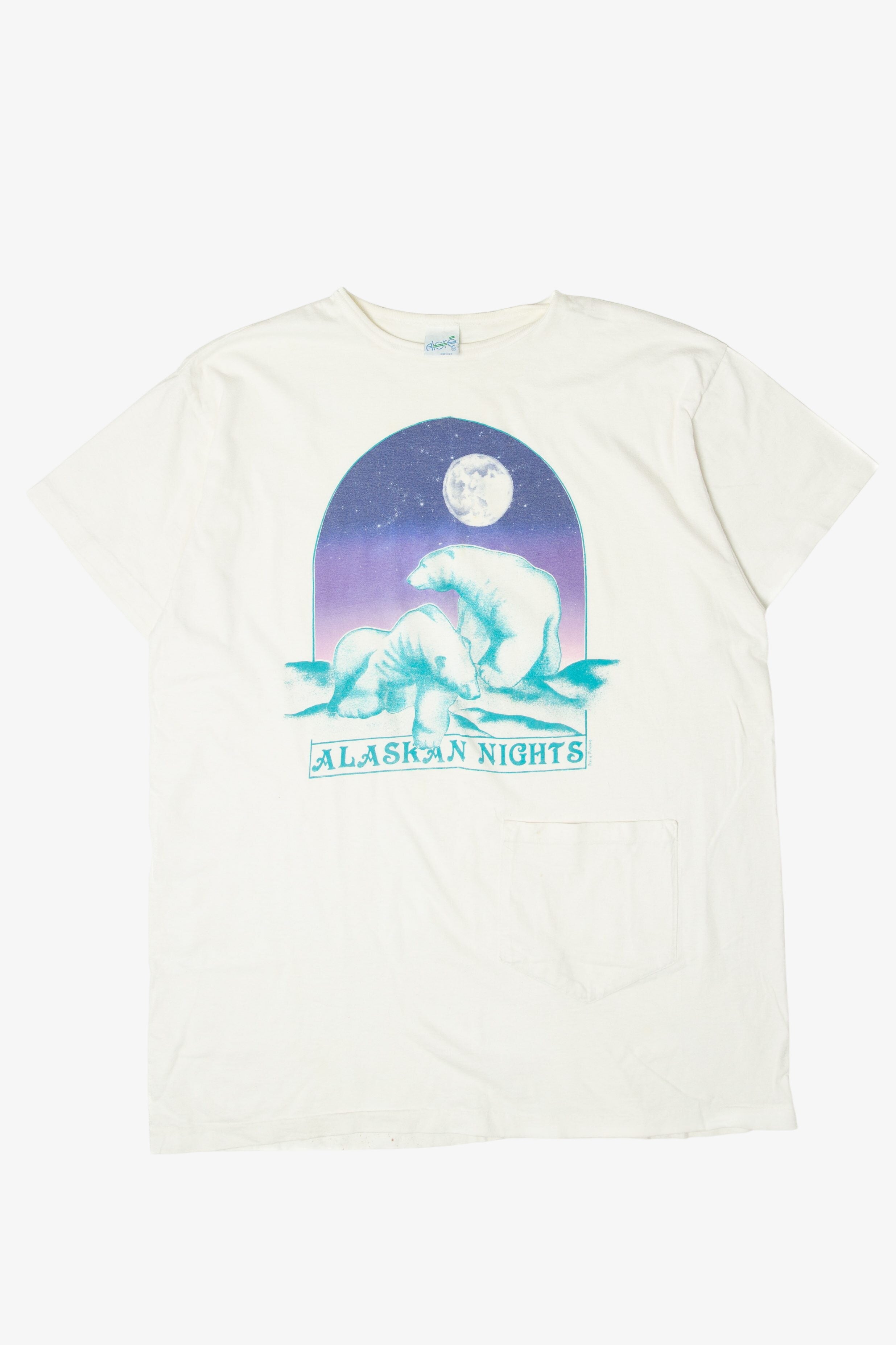Vintage "Alaskan Nights" Polar Bears T-Shirt (1980s)