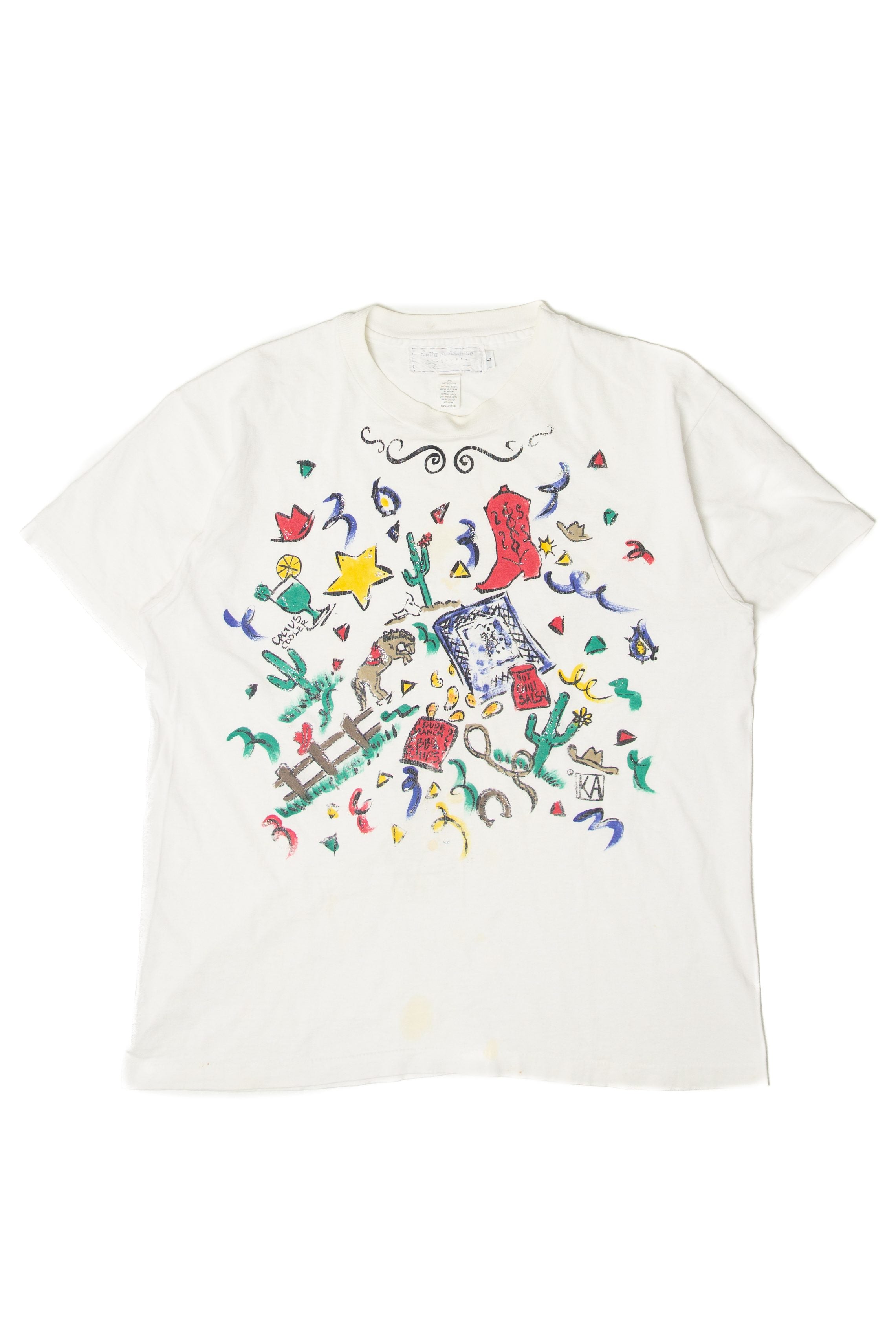 Vintage Cowboy Drawings T-Shirt (1990s)