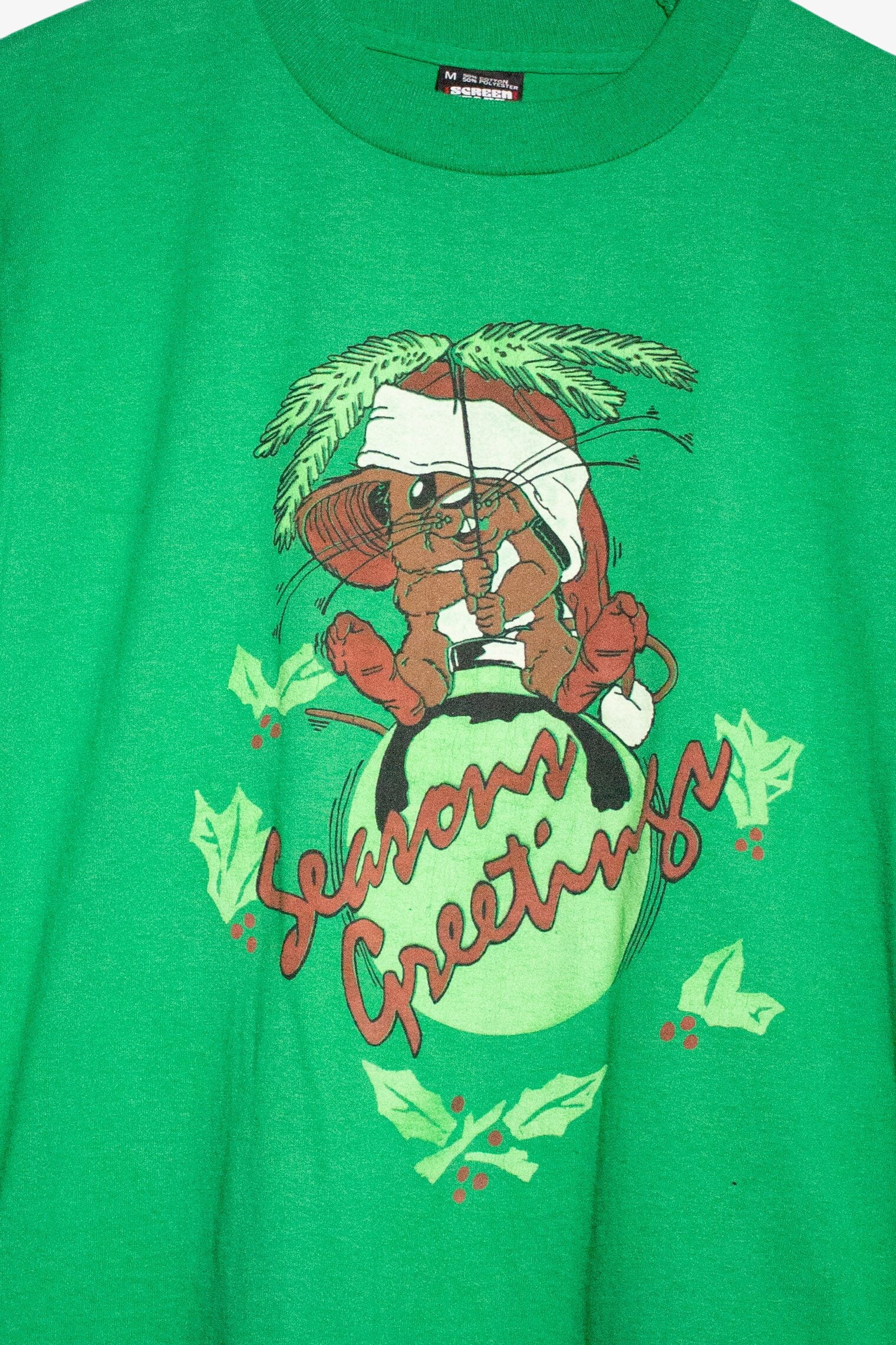 Vintage Season's Greetings Mouse T-Shirt (1990s)