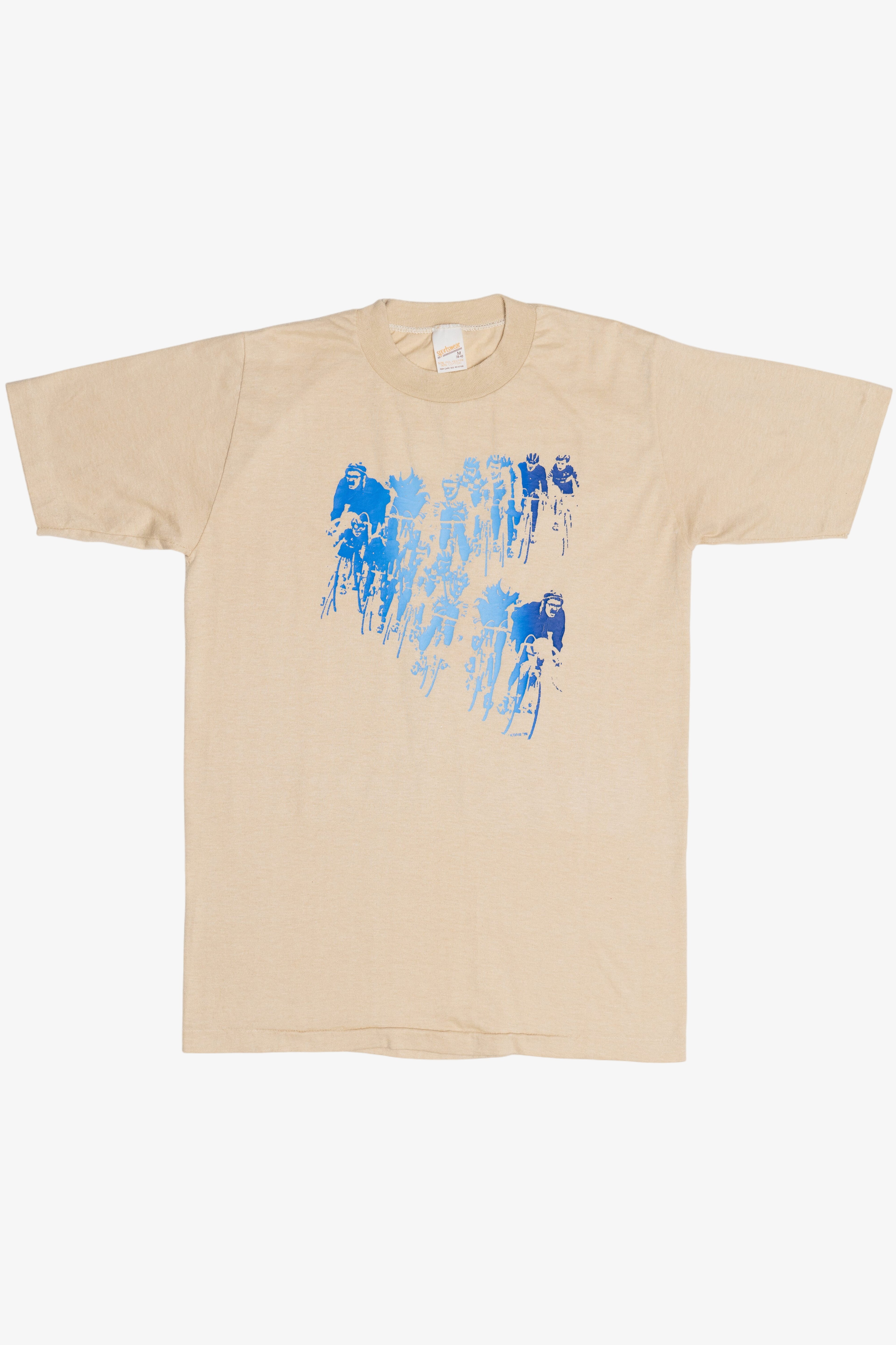 Vintage Bike Race Screen Print Single Stitch T-Shirt (1970s)