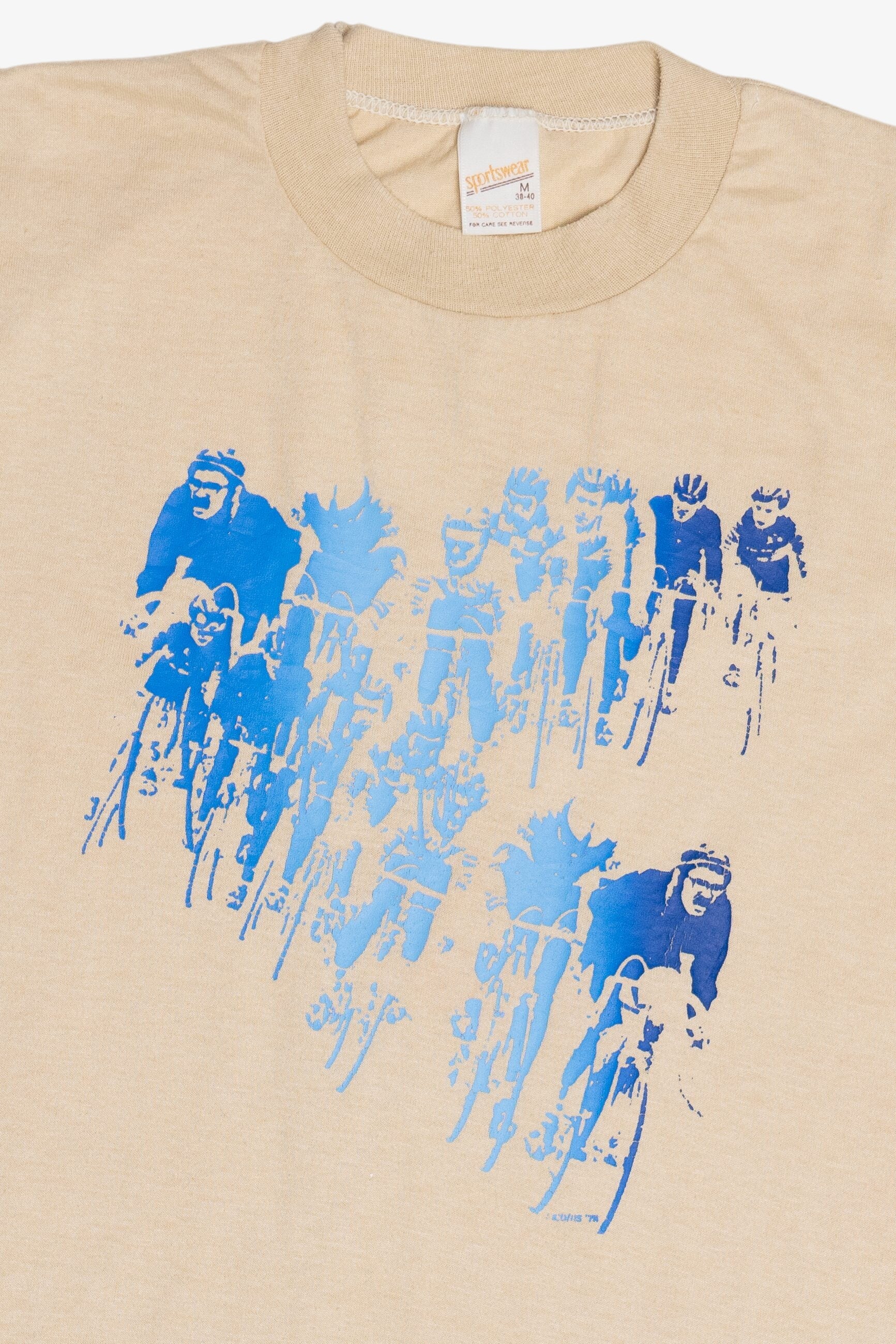Vintage Bike Race Screen Print Single Stitch T-Shirt (1970s)