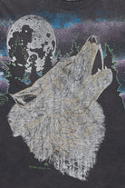 Vintage Wolf Howling All Over Print T-Shirt (1990s)