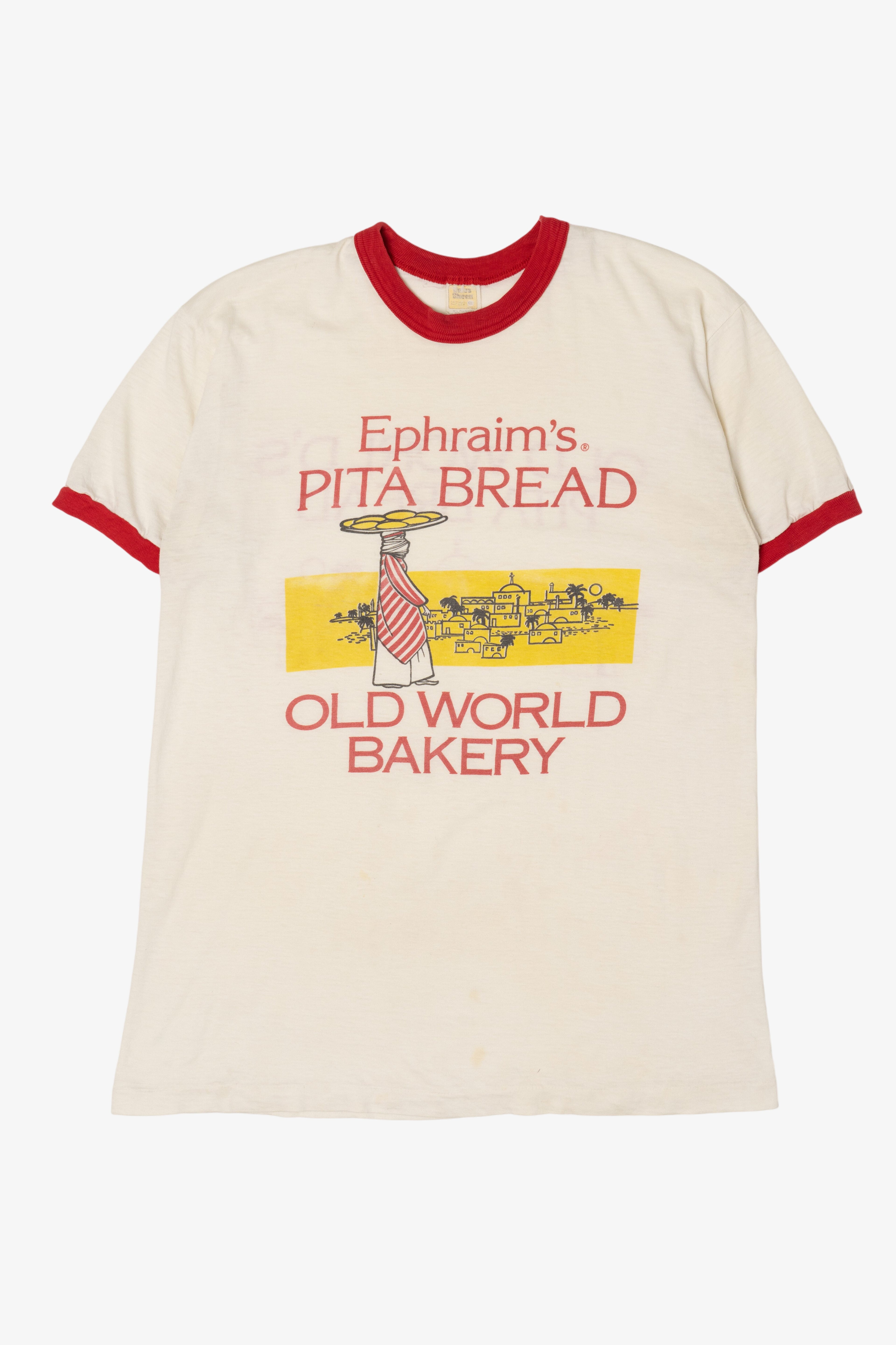 Vintage Ephraim's Old World Pita Bread Ringer T-Shirt (1980s)