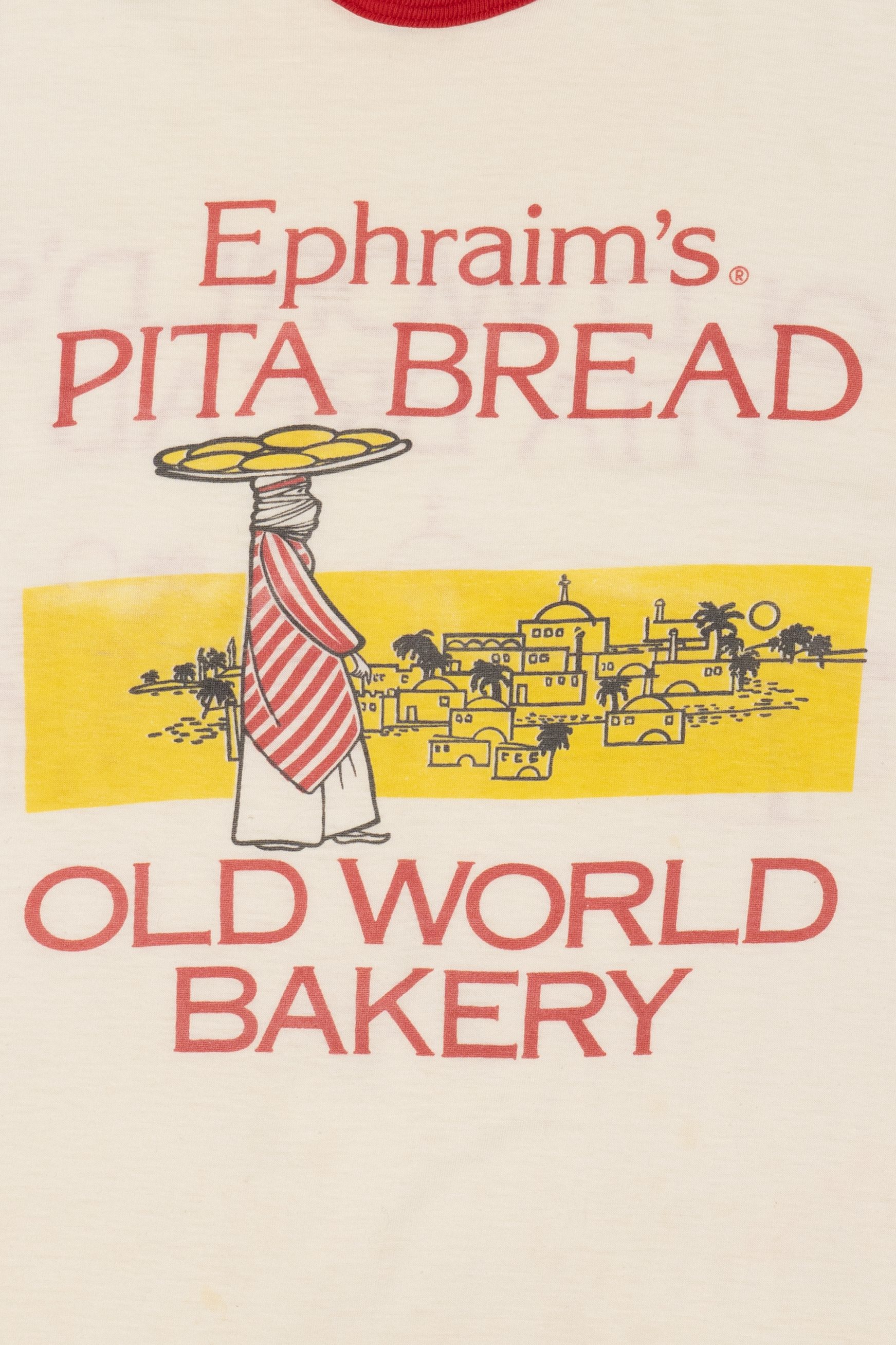 Vintage Ephraim's Old World Pita Bread Ringer T-Shirt (1980s)