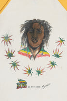Vintage Bob Marley DIY Hand Drawn Raglan T-Shirt (2000s)