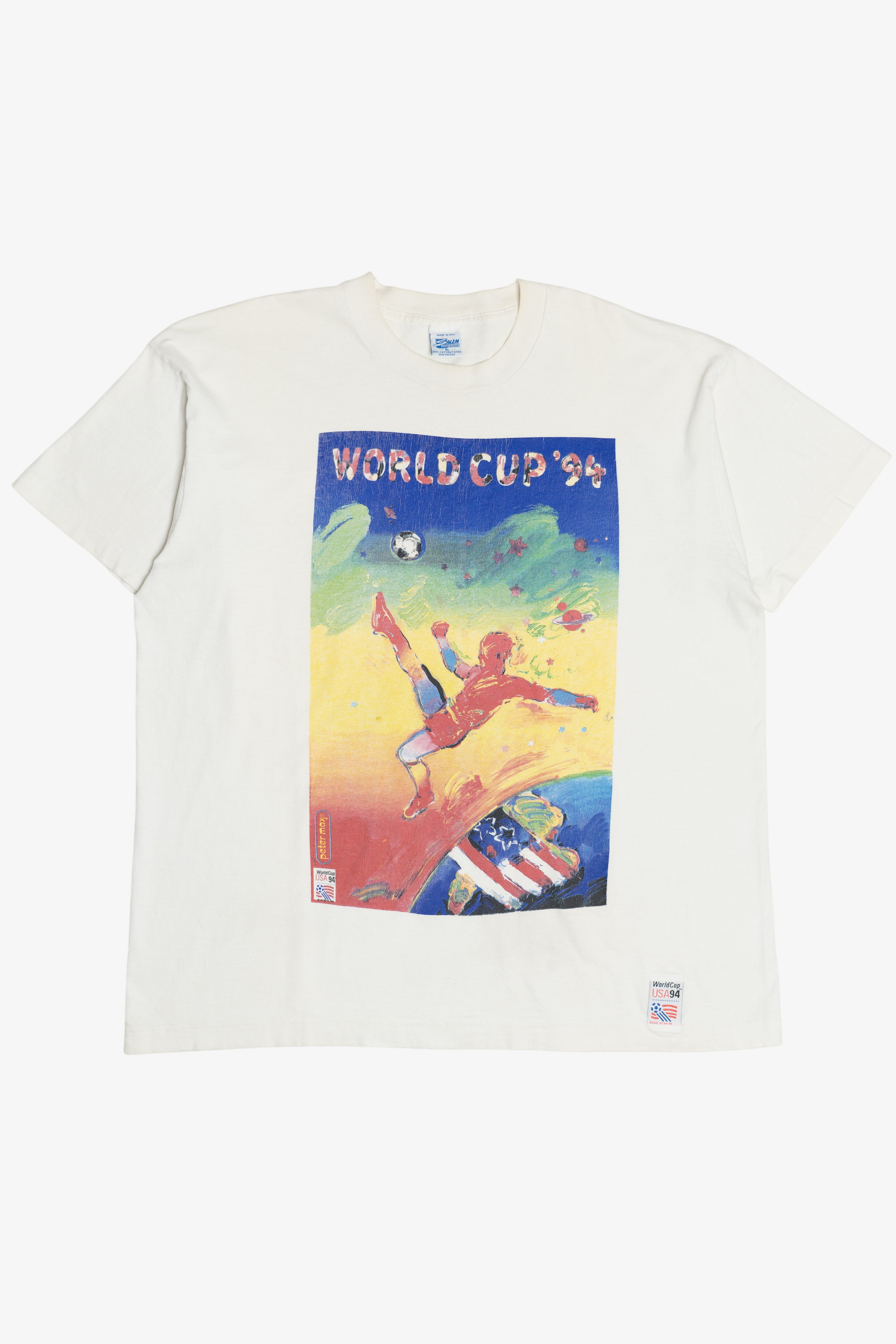 Vintage 1994 World Cup Soccer Peter Max Illustration T-Shirt (1990s)