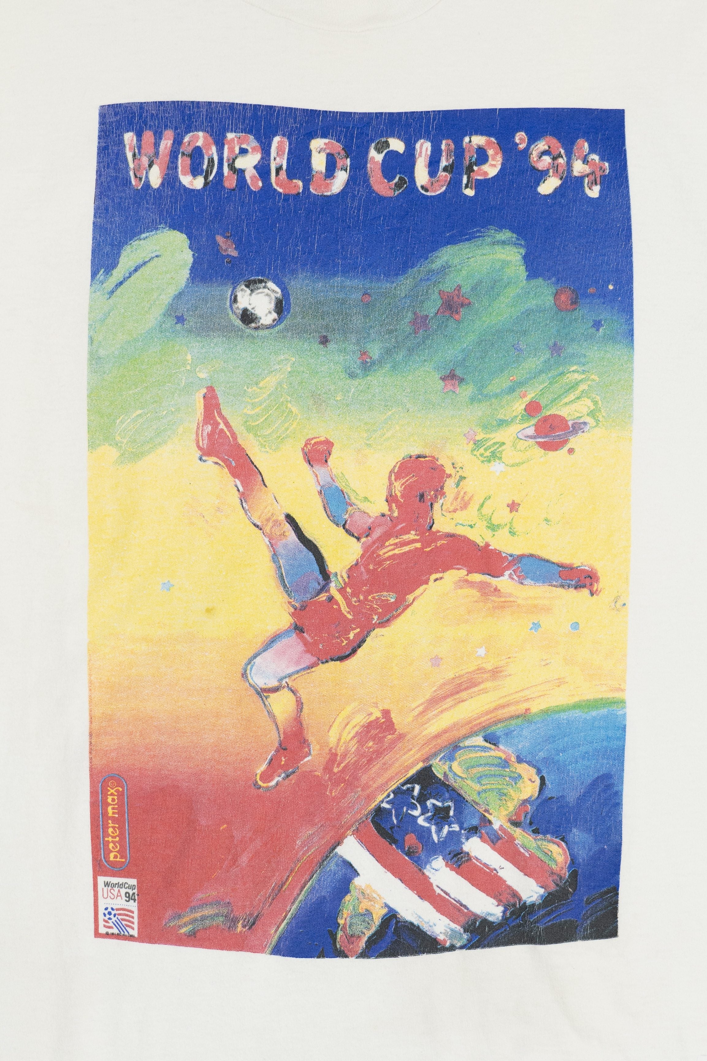 Vintage 1994 World Cup Soccer Peter Max Illustration T-Shirt (1990s)