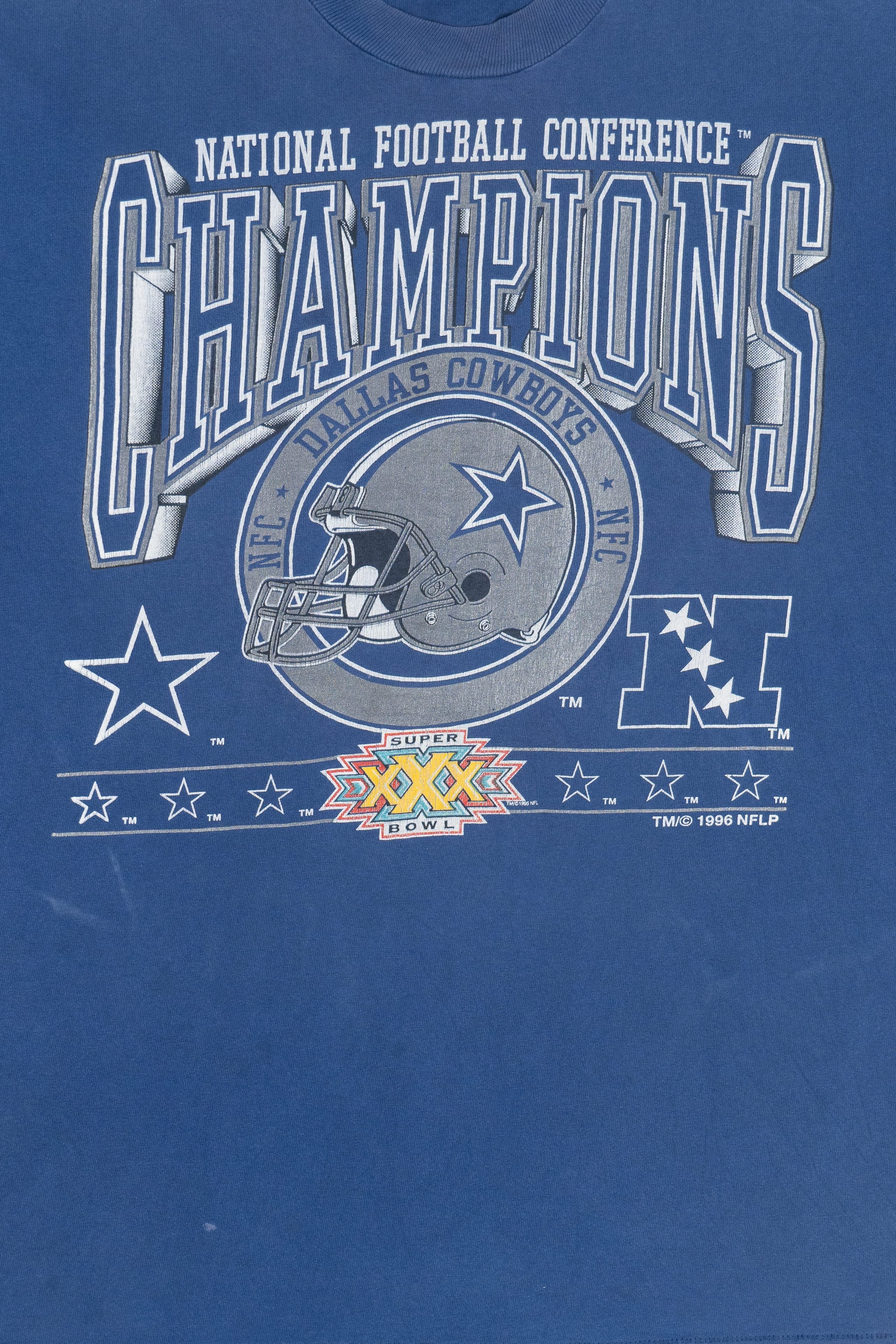 Vintage Distressed 1996 Dallas Cowboys Super Bowl XXX Champions T-Shirt (1990s)