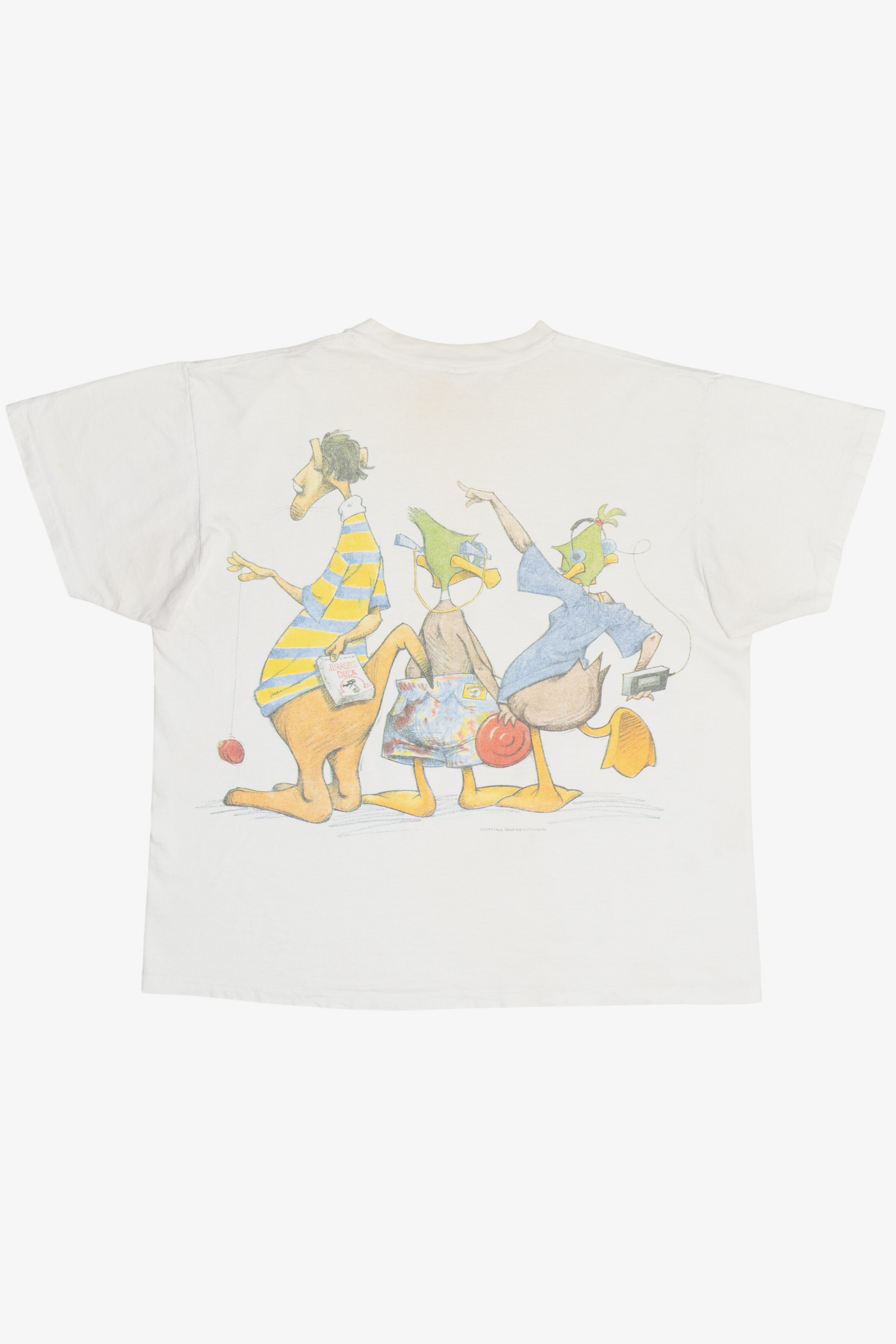 Vintage Duck Head Mallard Cartoon Trio Front Back Print (1990s)