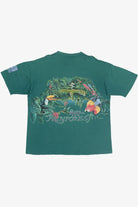 Vintage "Wake Up To The Rainforest" Wraparound Print T-Shirt (1990s)