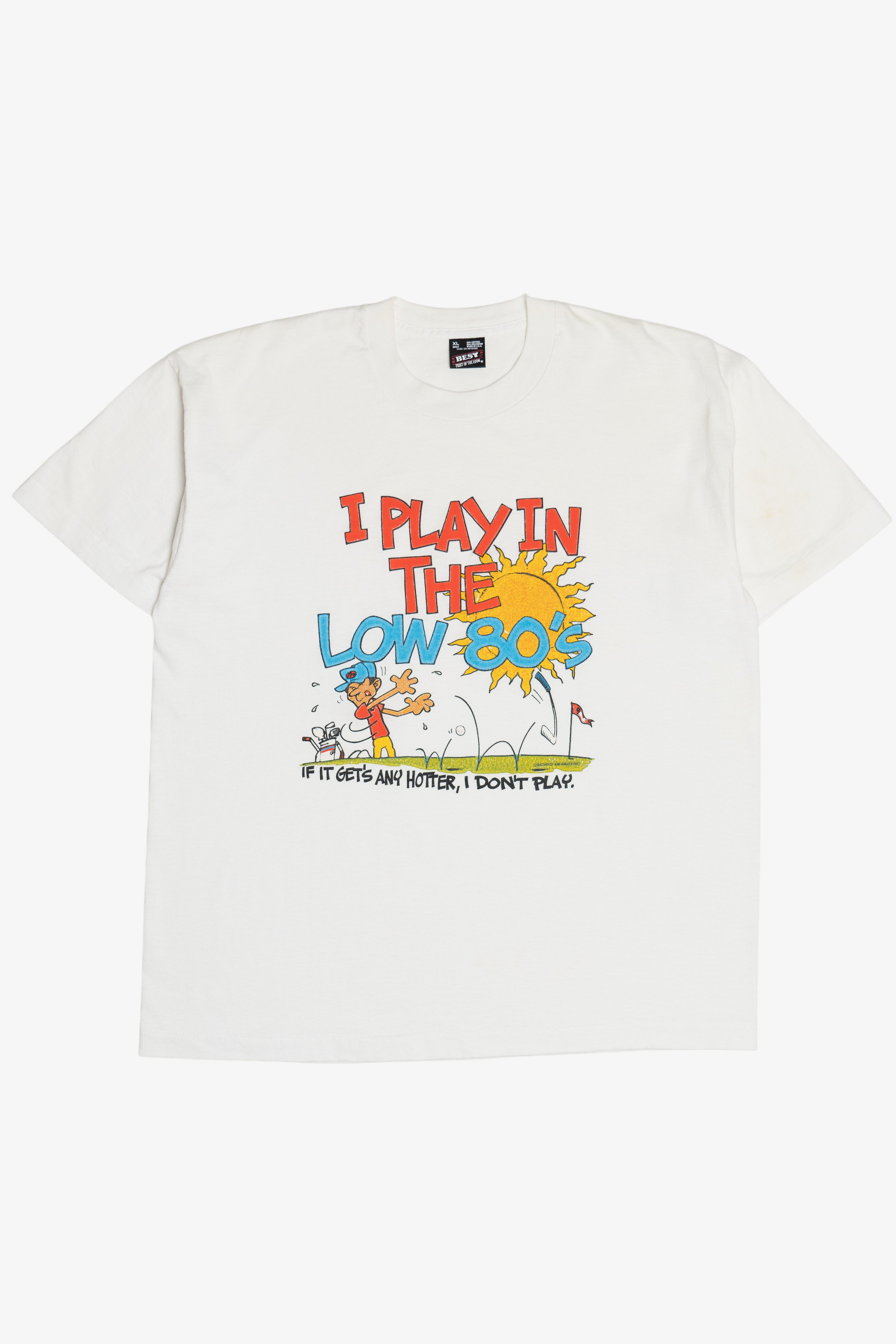 Vintage "I Play In The Low 80s" Golf Humor Single Stitch T-Shirt (1990s)