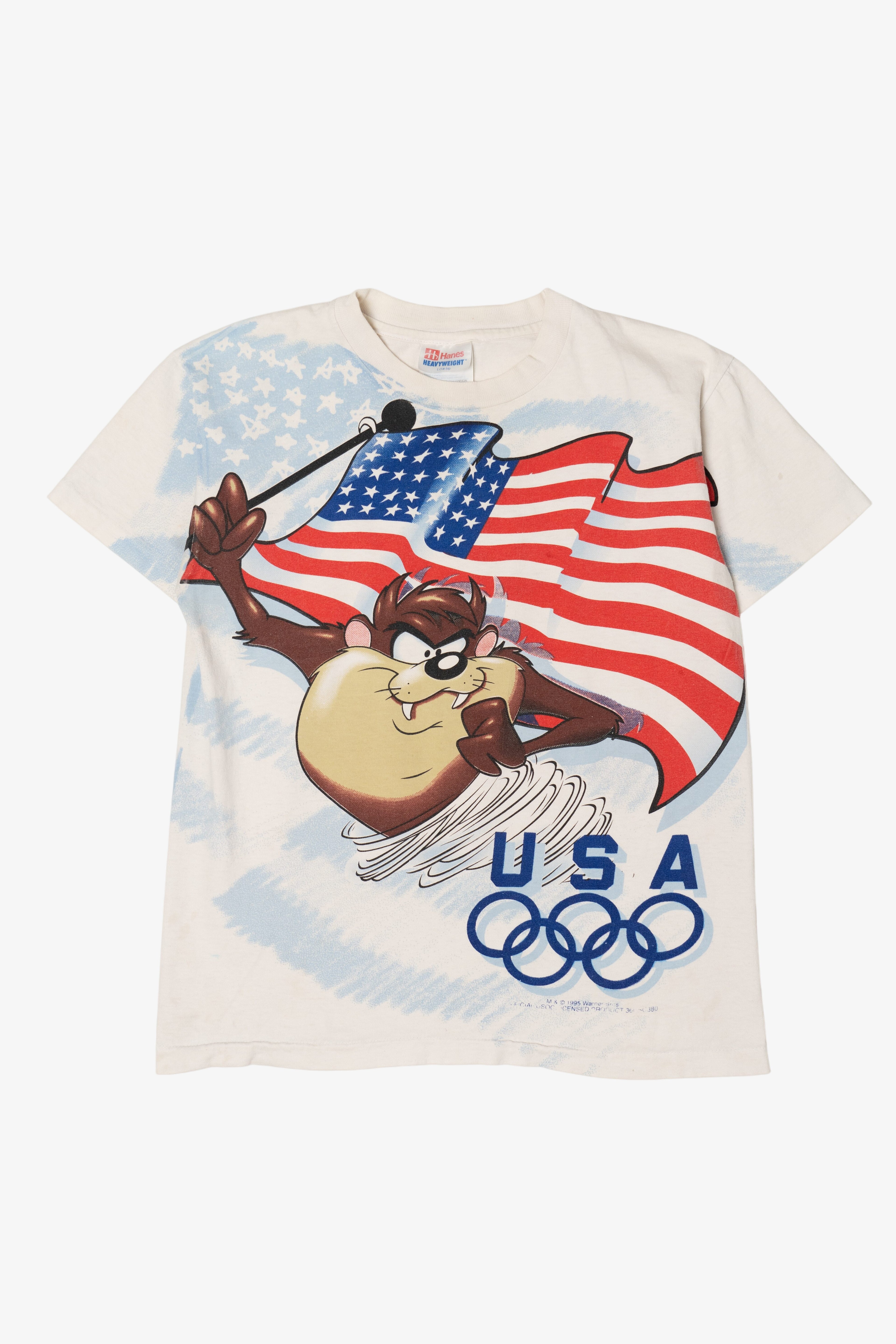 Vintage Taz American Flag Single Stitch Kid's T-Shirt (1990s)