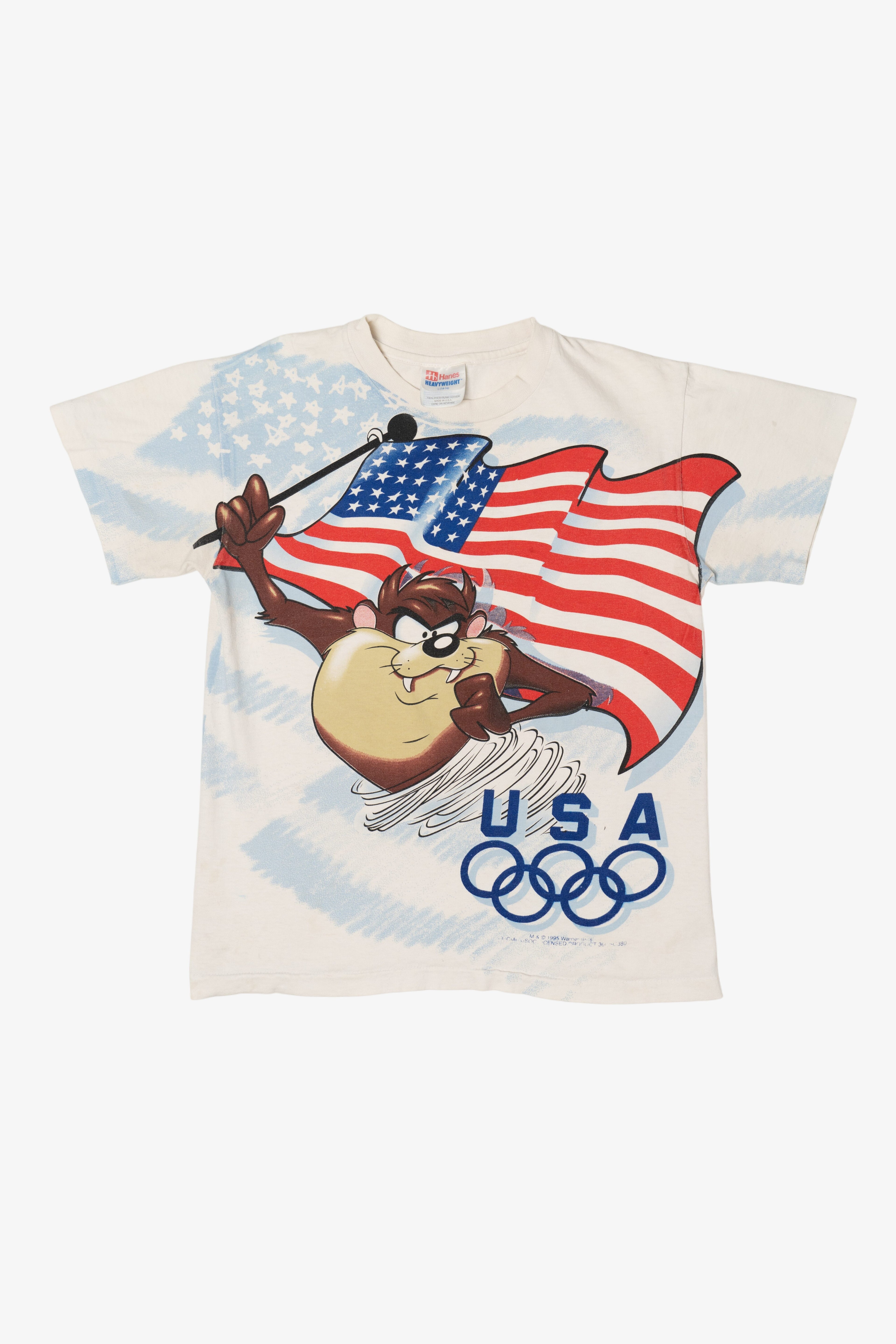 Vintage Taz American Flag Single Stitch Kid's T-Shirt (1990s)