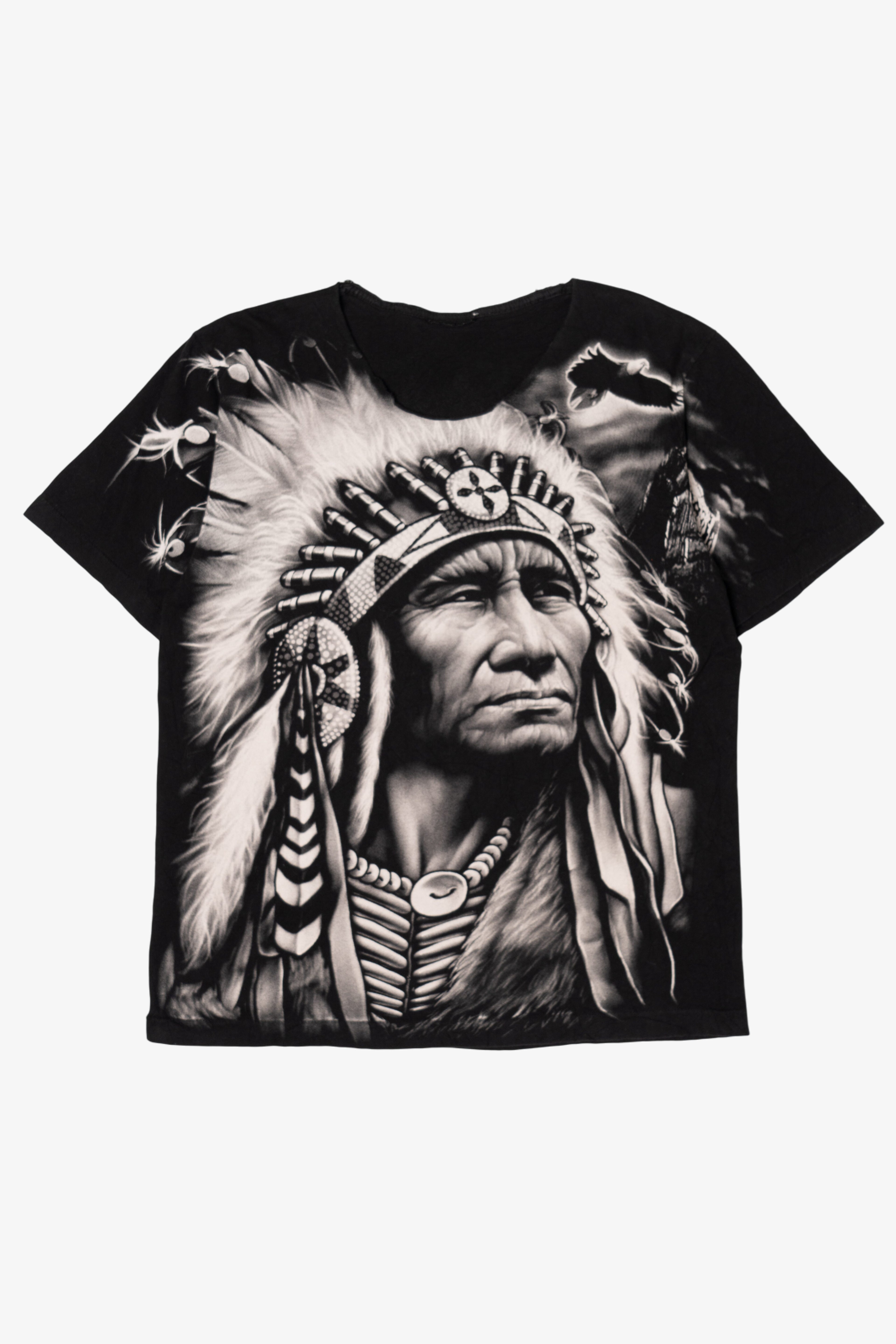 Vintage Native American Chief All Over Print Single Stitch T-Shirt (1990s)