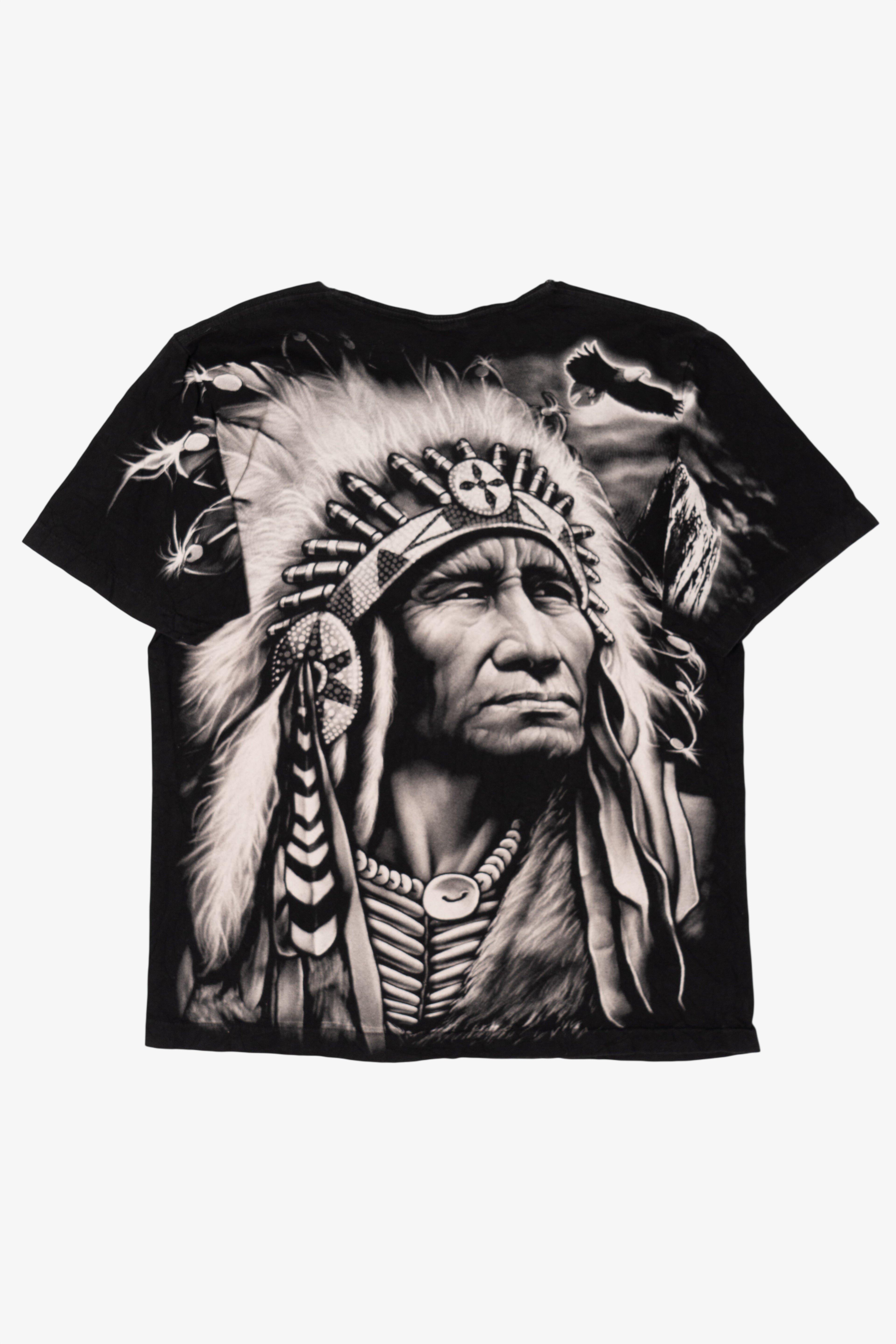 Vintage Native American Chief All Over Print Single Stitch T-Shirt (1990s)
