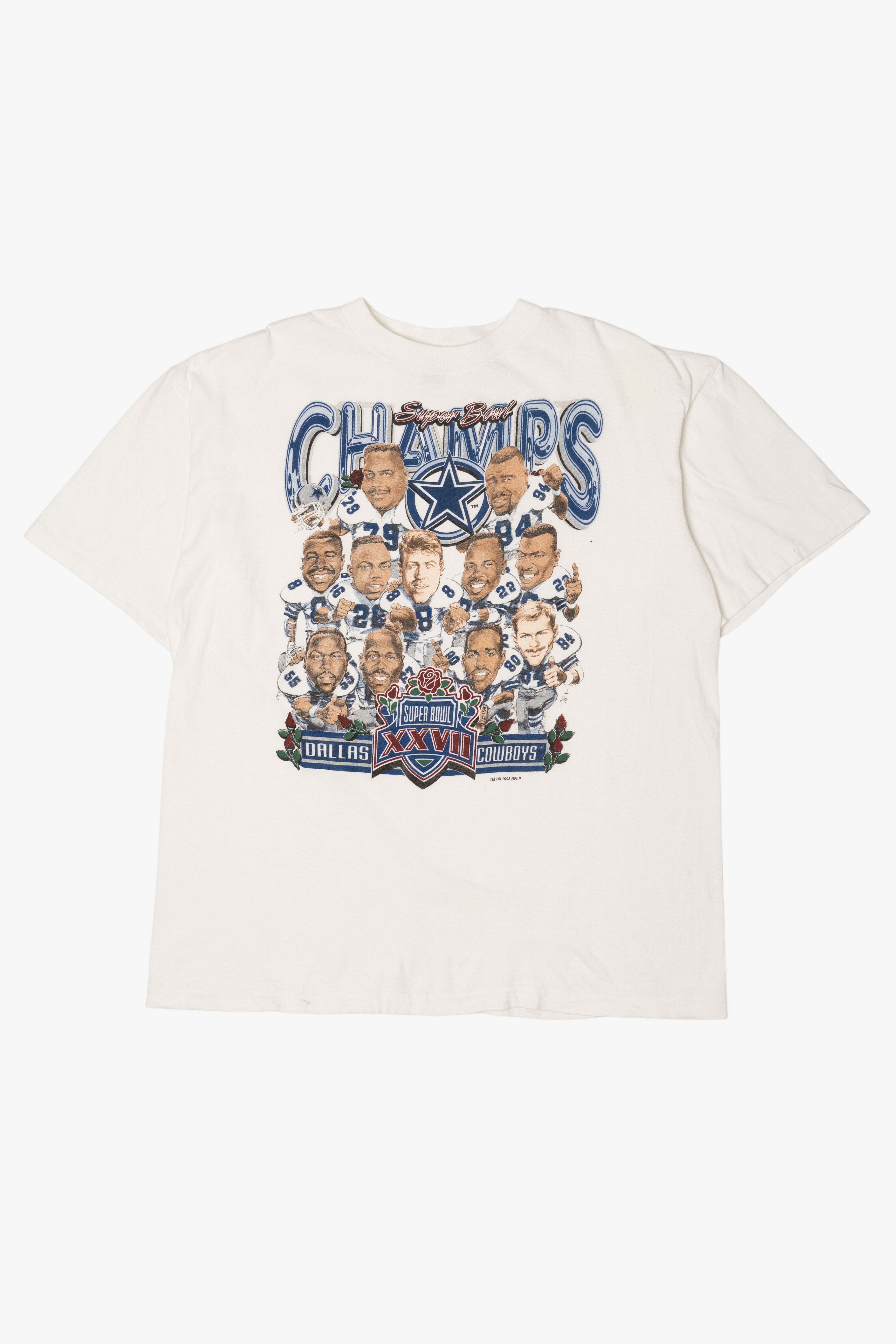 Vintage Dallas Cowboys Super Bowl XXVII 1992 Champs Single Stitch T-Shirt (1990s)