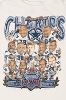 Vintage Dallas Cowboys Super Bowl XXVII 1992 Champs Single Stitch T-Shirt (1990s)