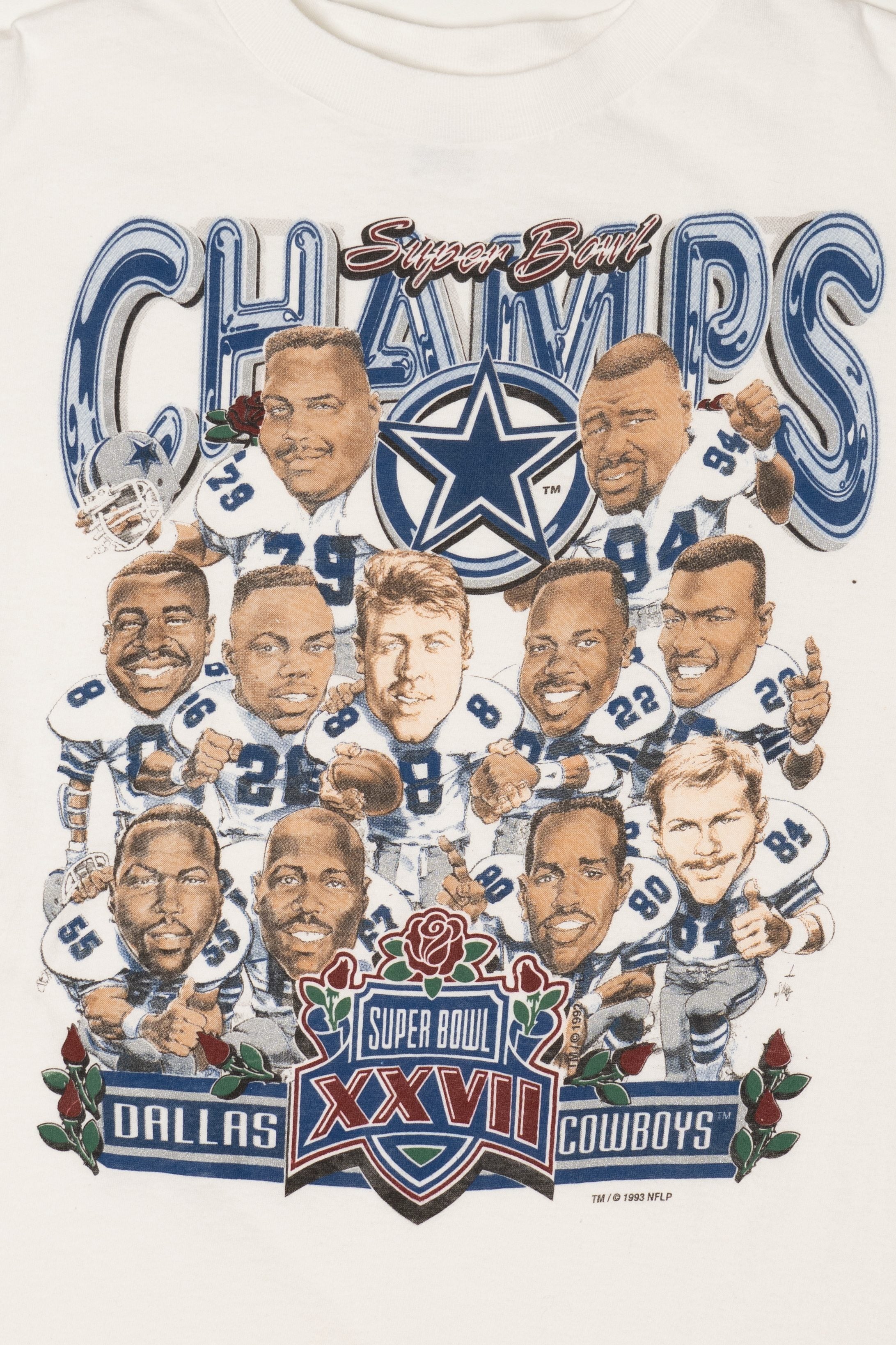 Vintage Dallas Cowboys Super Bowl XXVII 1992 Champs Single Stitch T-Shirt (1990s)