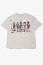 Vintage Exercise Cat Front/Back Single Stitch T-Shirt (1990s)