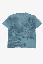 Vintage Embroidered Dolphins Underwater Scene All Over Print Single Stitch T-Shirt (1990s)