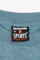 Vintage Embroidered Dolphins Underwater Scene All Over Print Single Stitch T-Shirt (1990s)