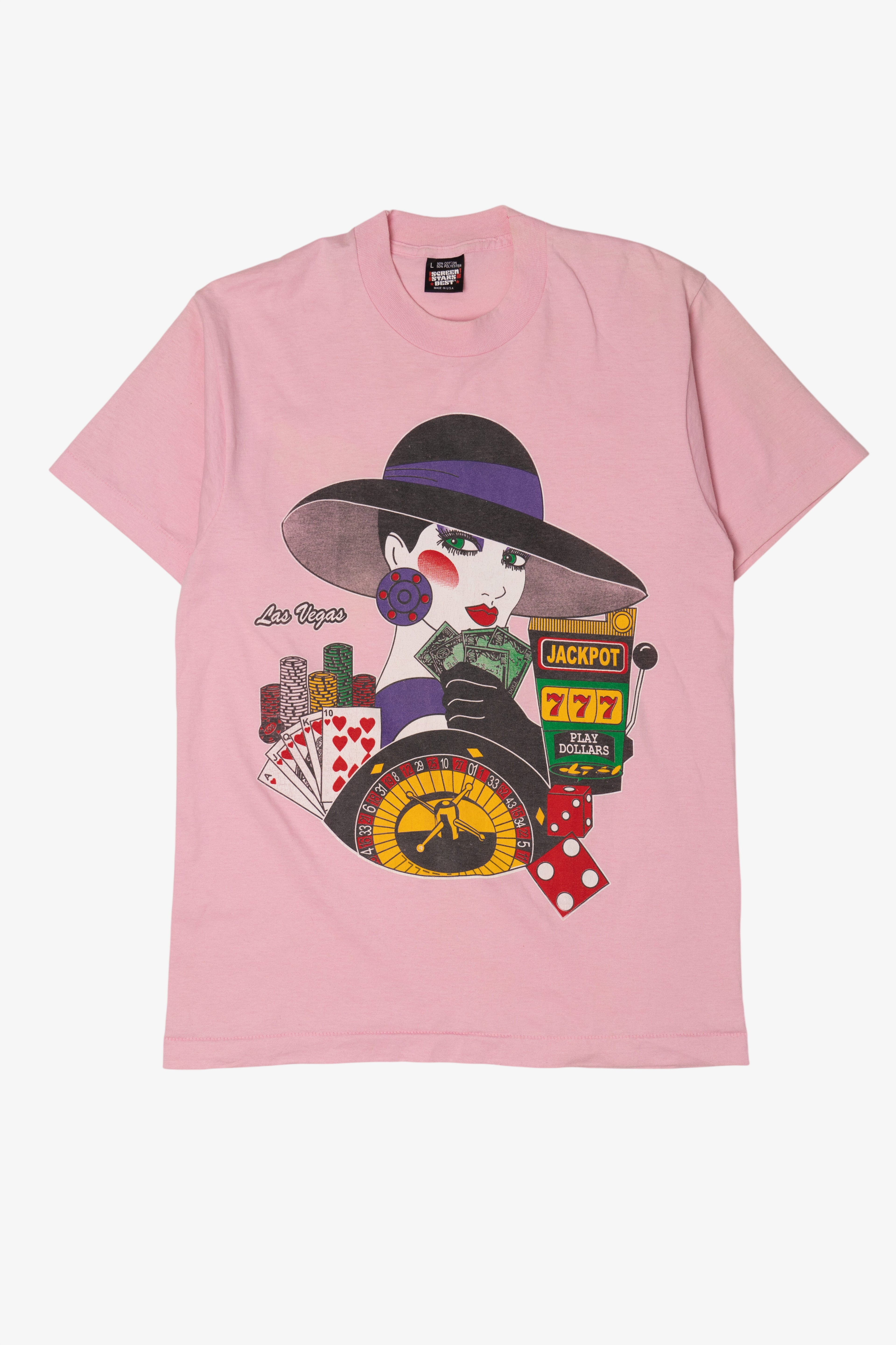 Vintage Las Vegas Casino Lady Single Stitch T-Shirt (1990s)