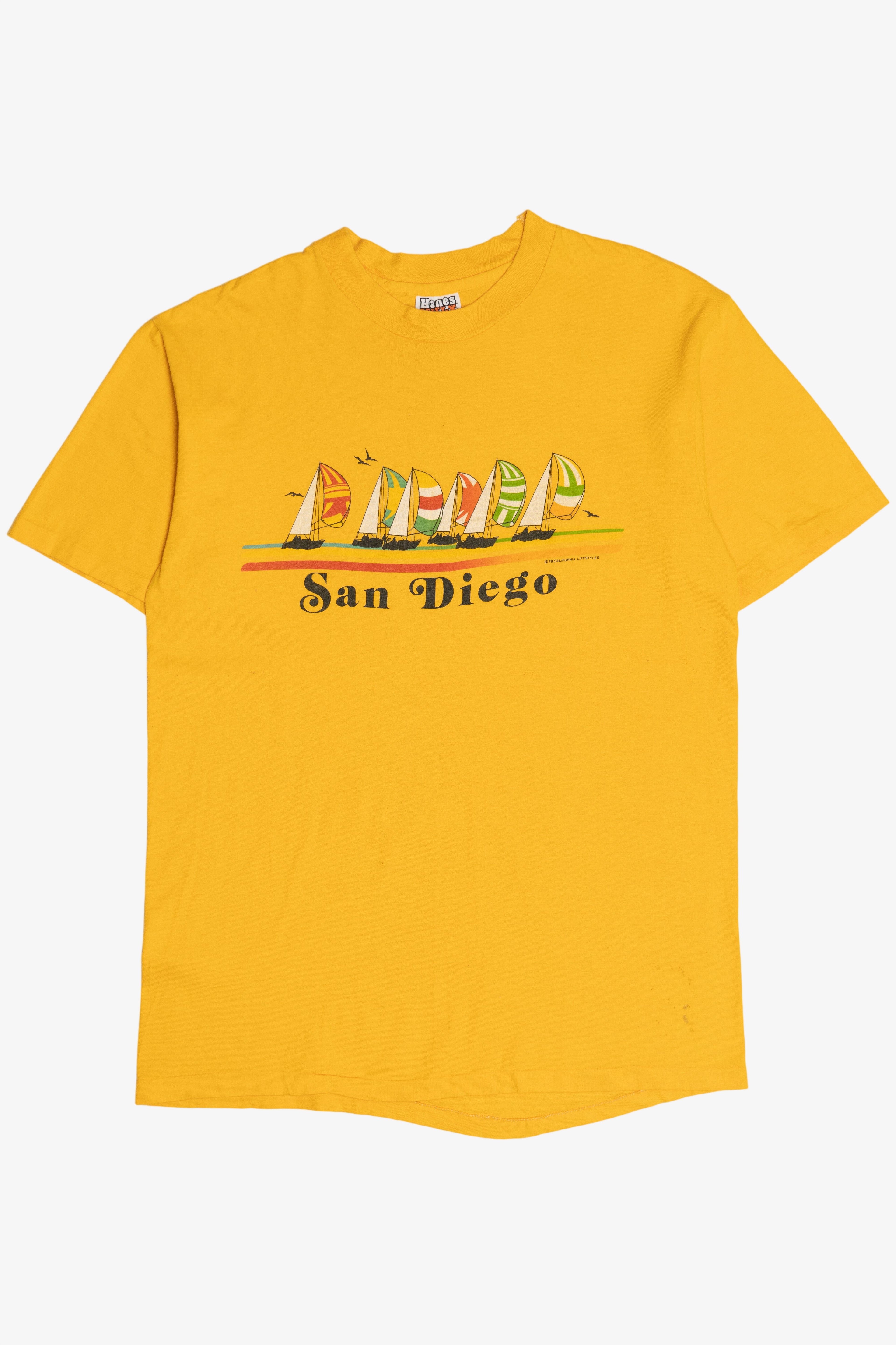 Vintage "San Diego" Scenic Sail Boats T-Shirt (1970s)