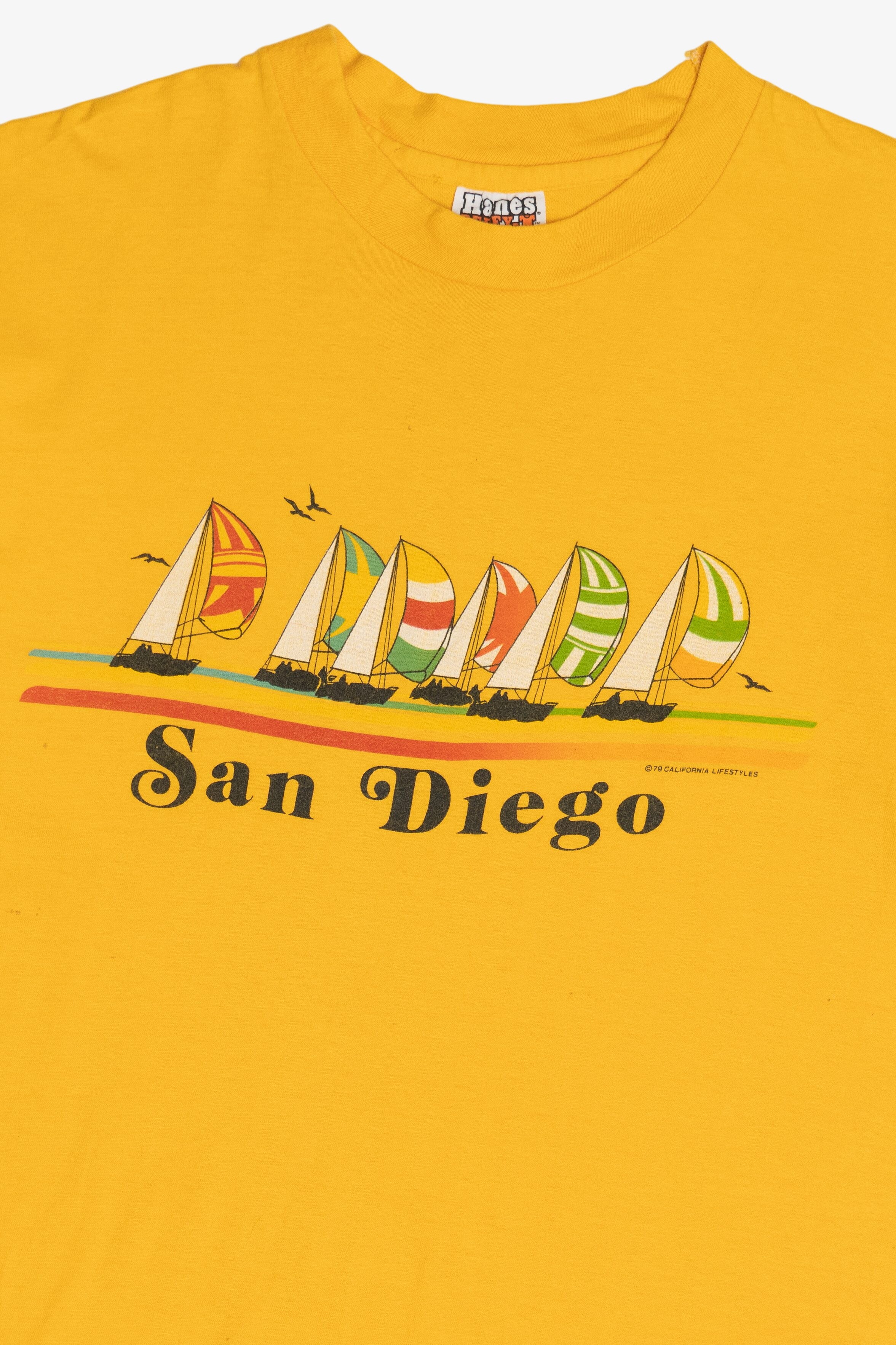 Vintage "San Diego" Scenic Sail Boats T-Shirt (1970s)